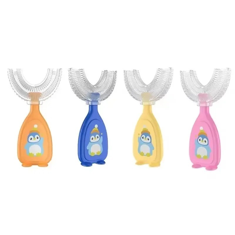 Kids U-Shaped 360° Silicone Toothbrush Soft Bristles Oral Care Free Shipping