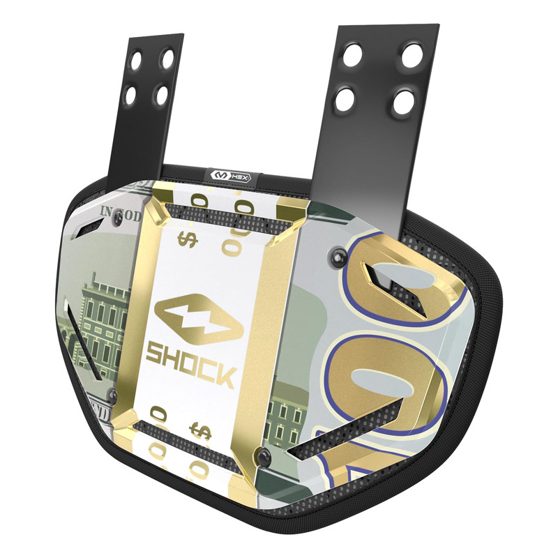 Shock Doctor Showtime Back Plate Irid/Chrome Yth Gold Money Bands Osfm