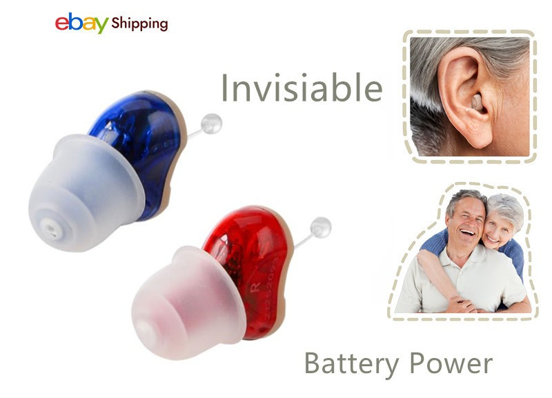 Mini Ear Hearing Aids Sound Voice Enhancer Amplifier Battery Power Left Right