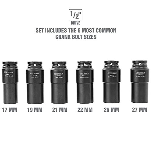OEMTOOLS 6-Piece Harmonic Balancer Puller Socket Set 1/2in Drive 17-27mm