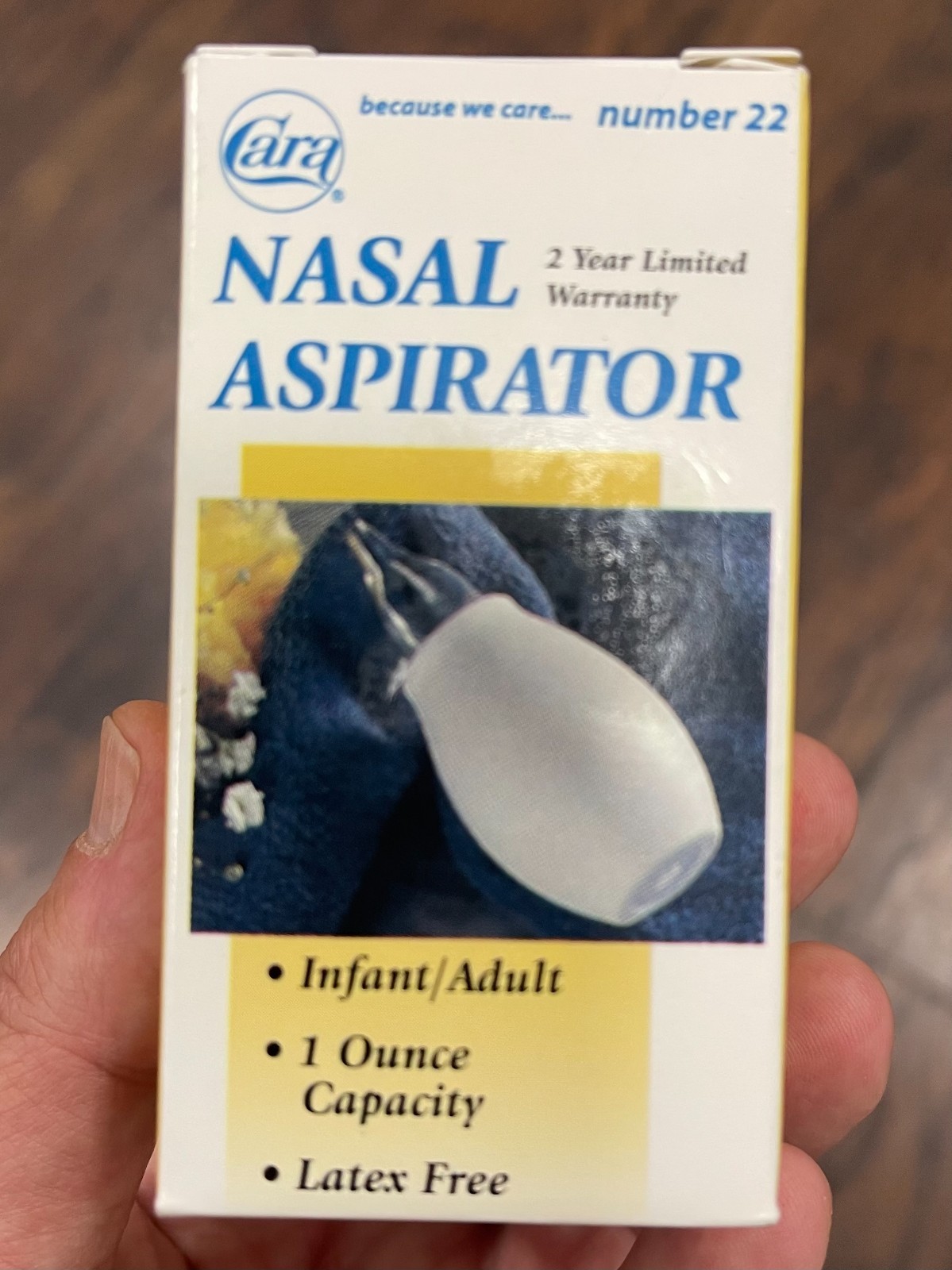 Cara 22 Infant & Adult Nasal Aspirator 2 Year Limited Warranty Latex Free 1 oz