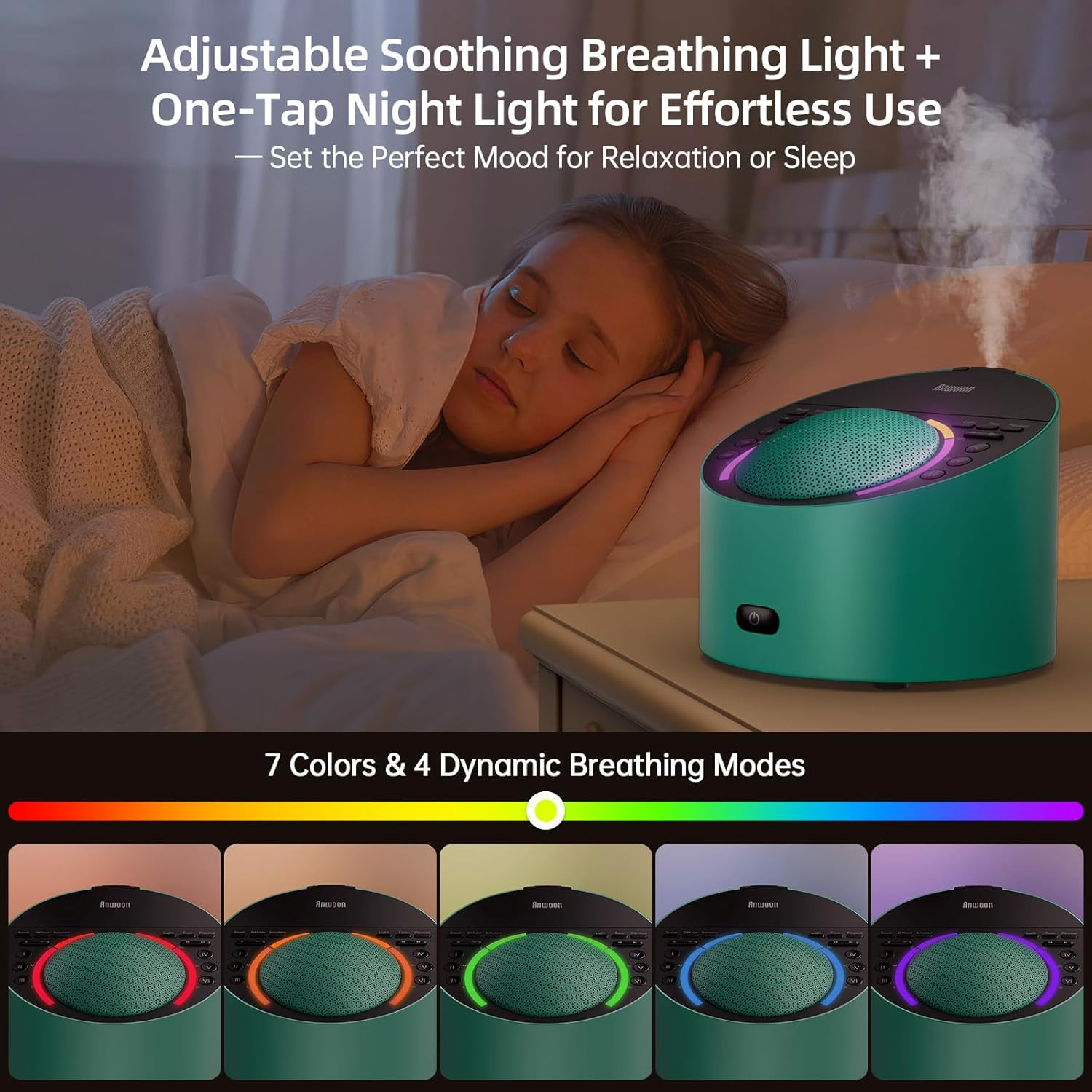 Sound Machine & Aroma Diffuser Pro 4-In-1 Sleep System, Premium Metal Shell with