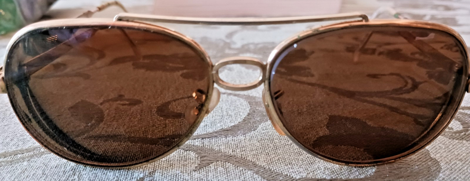 VINTAGE BAUSCH & LOMB B&L W GERMANY 10K GOLD AVIATOR EYEGLASS FRAME, GUC