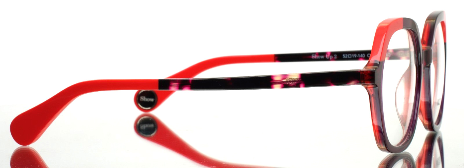 WOOW Show Up 2 2218 Bicolor Red and Pink Womens Eyeglasses 52-19-140 ‘AS-IS’