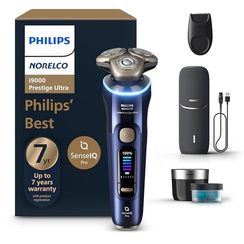 Philips Shaver i9000 i9000 Prestige + UV Charge Case, QCP & Trimmer Black