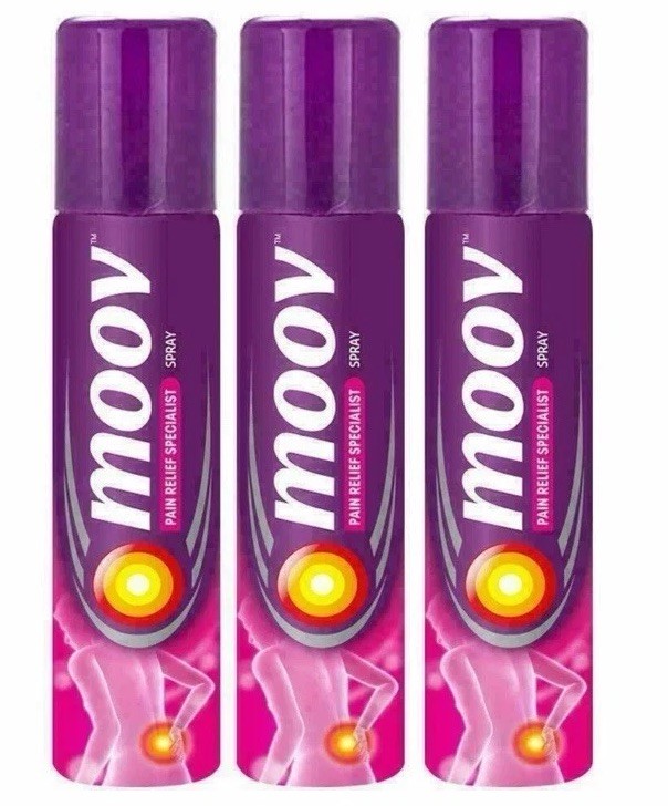 3x Moov Spray Strong Instant Pain Relief Spray 80g PACK of 3-FREE SHIPPING
