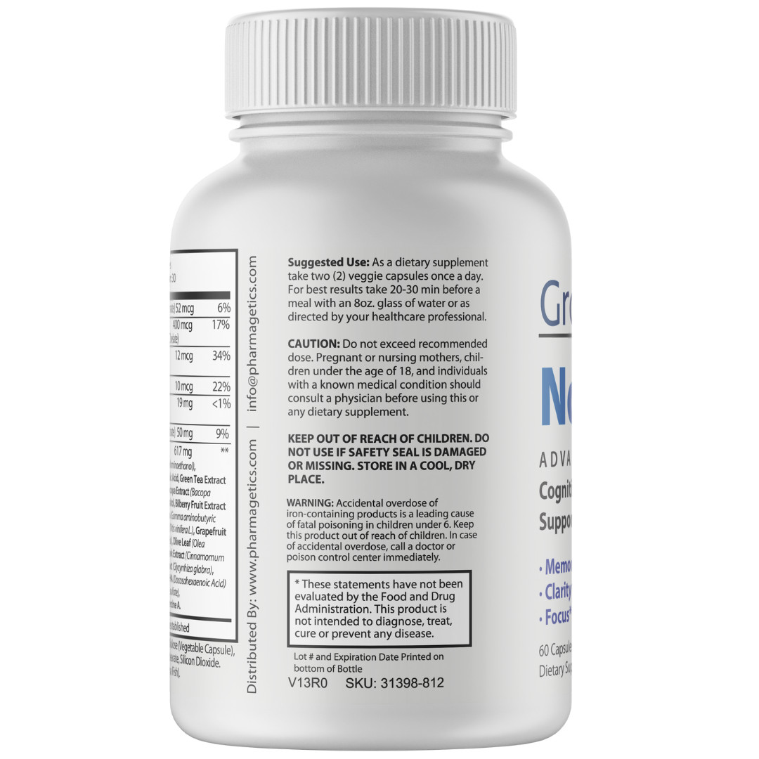 Gro-X Nootropic Cognitive Enhancement Support 3 Bottles 180 Capsules