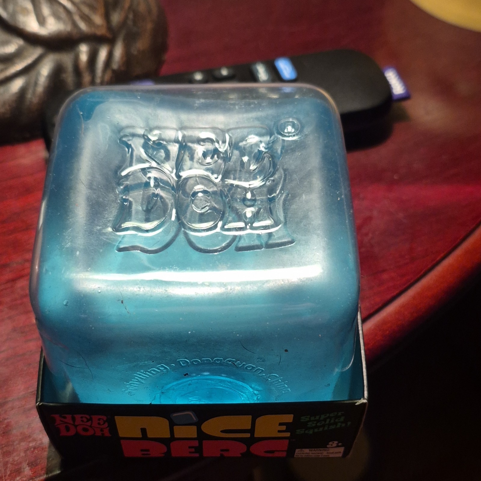 NeeDoh Nice Berg Super Solid Squish Squeeze Ball Stress Reliever Blue 4 in
