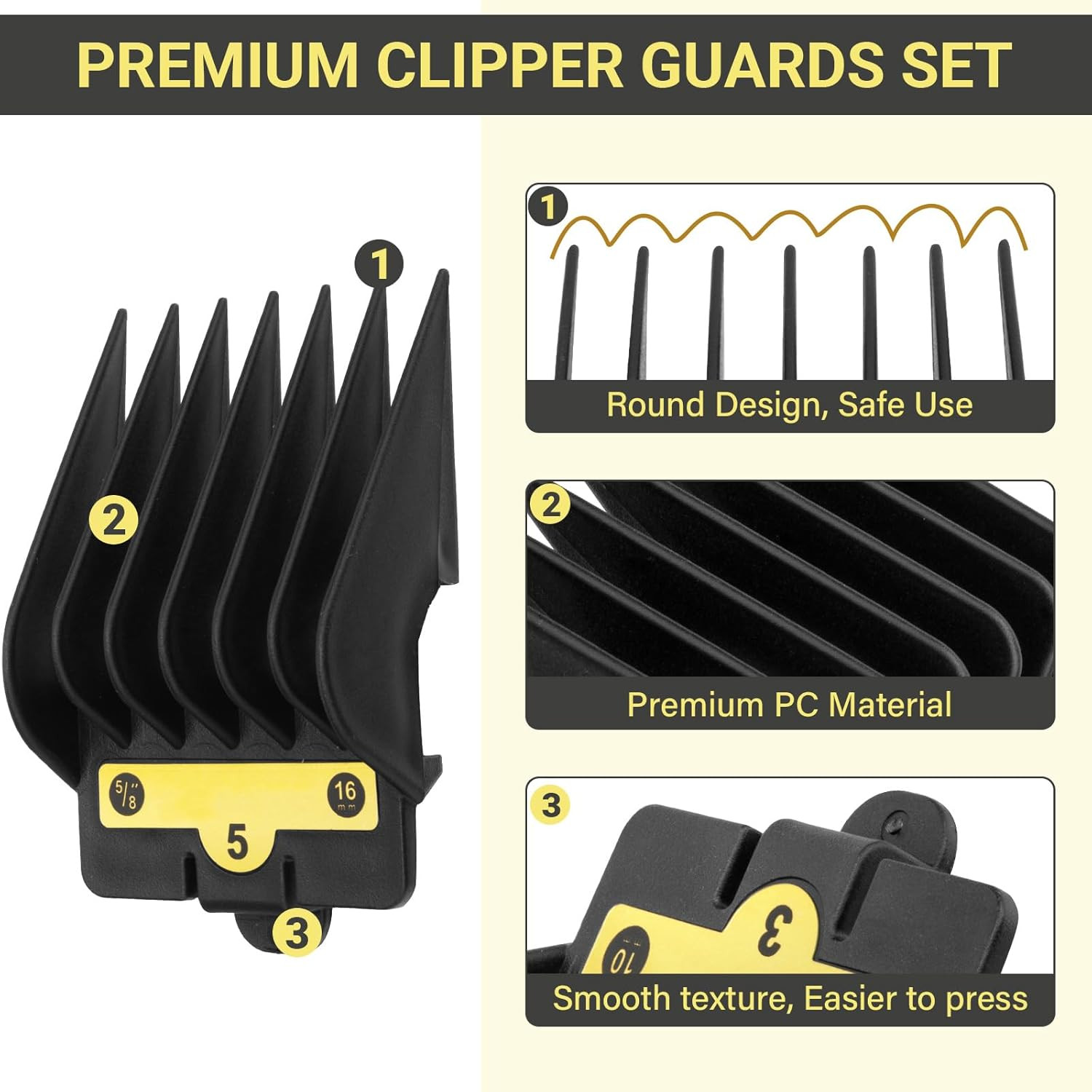 8 Packs Clipper Guards Replacement for BaBylissPRO Barberology FX870, FX880, FX8