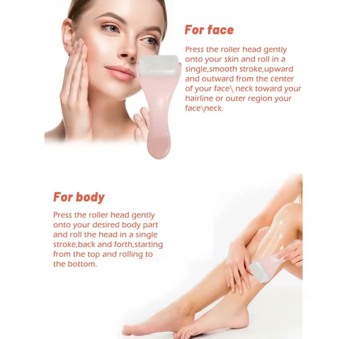 Ice Roller for Face & Eye Puffiness Cooling Face Massager Skincare Beauty Tool
