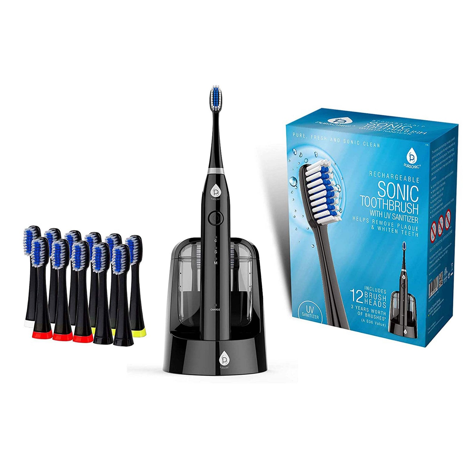 Pursonic S750 Sonic Smart Series Electronic Power Rechargeable Battery Toothbrus