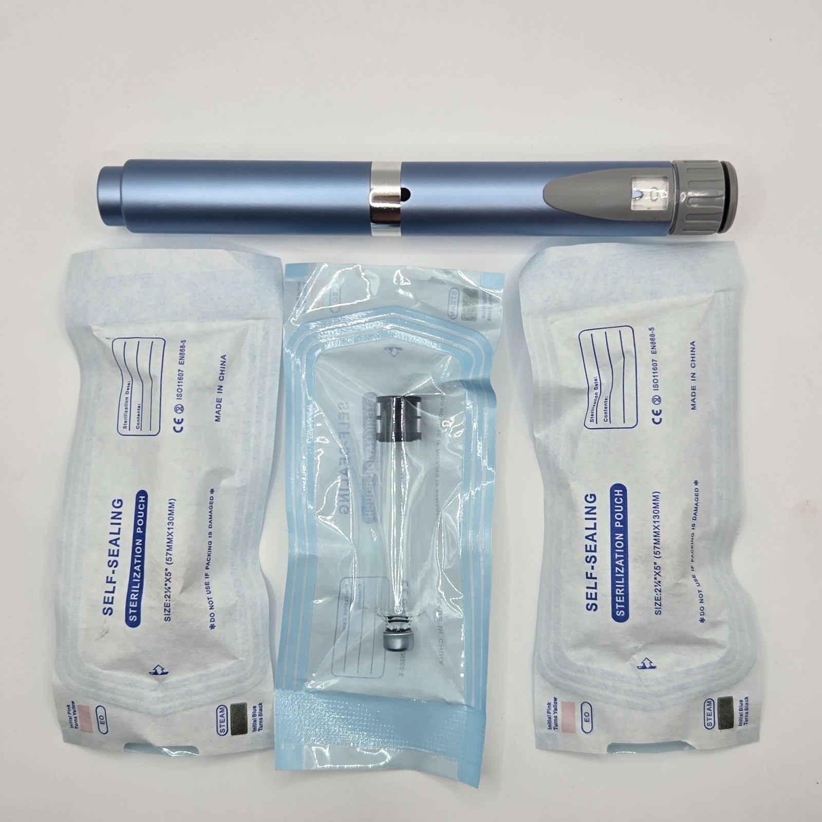 MetaTRIM Reusable 60u V2 Metal Peptide Injection Pen + 3 Sterilized 3ml Vials
