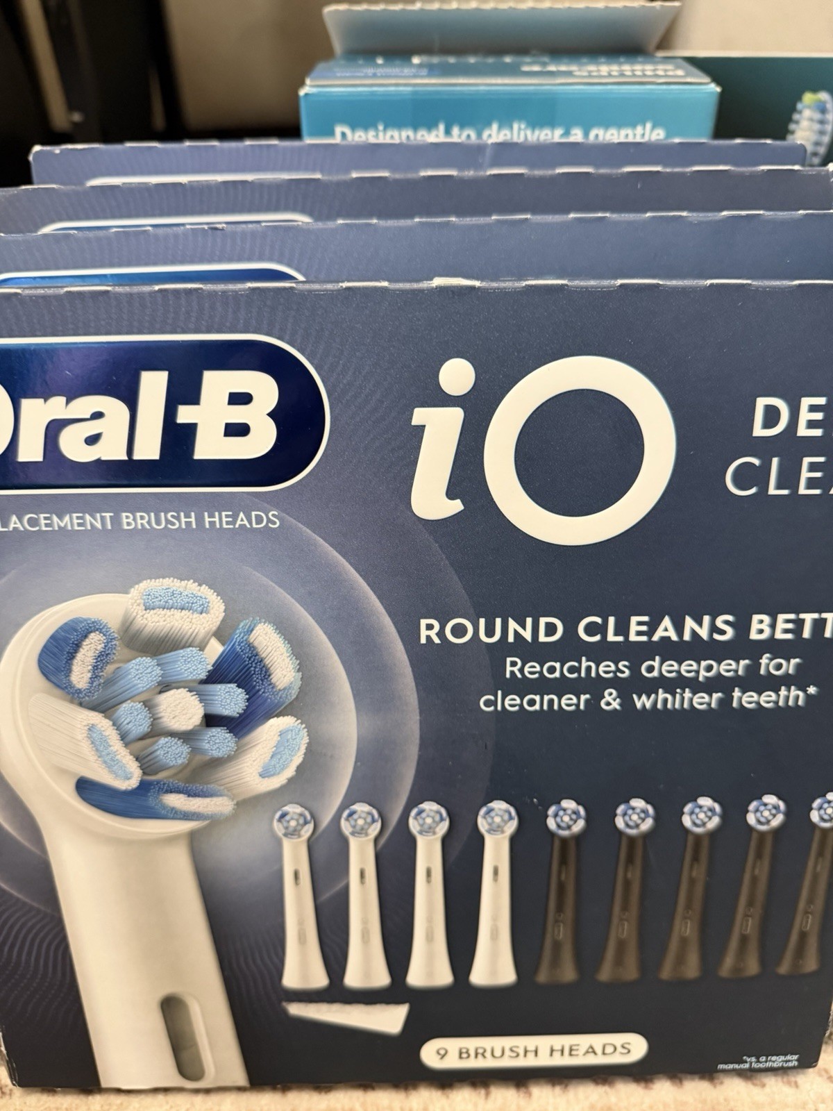 Oral-B iO Deep Clean Replacement Brush Heads 9-Pack Genuine New Damaged Box