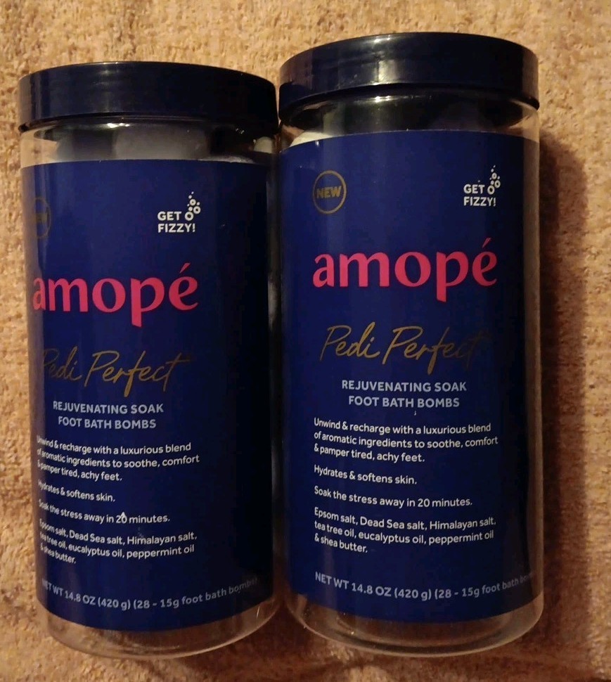 2 Pc Amopé Pedi Perfect Foot Bombs for Foot Soaking 28ct in each (N016)