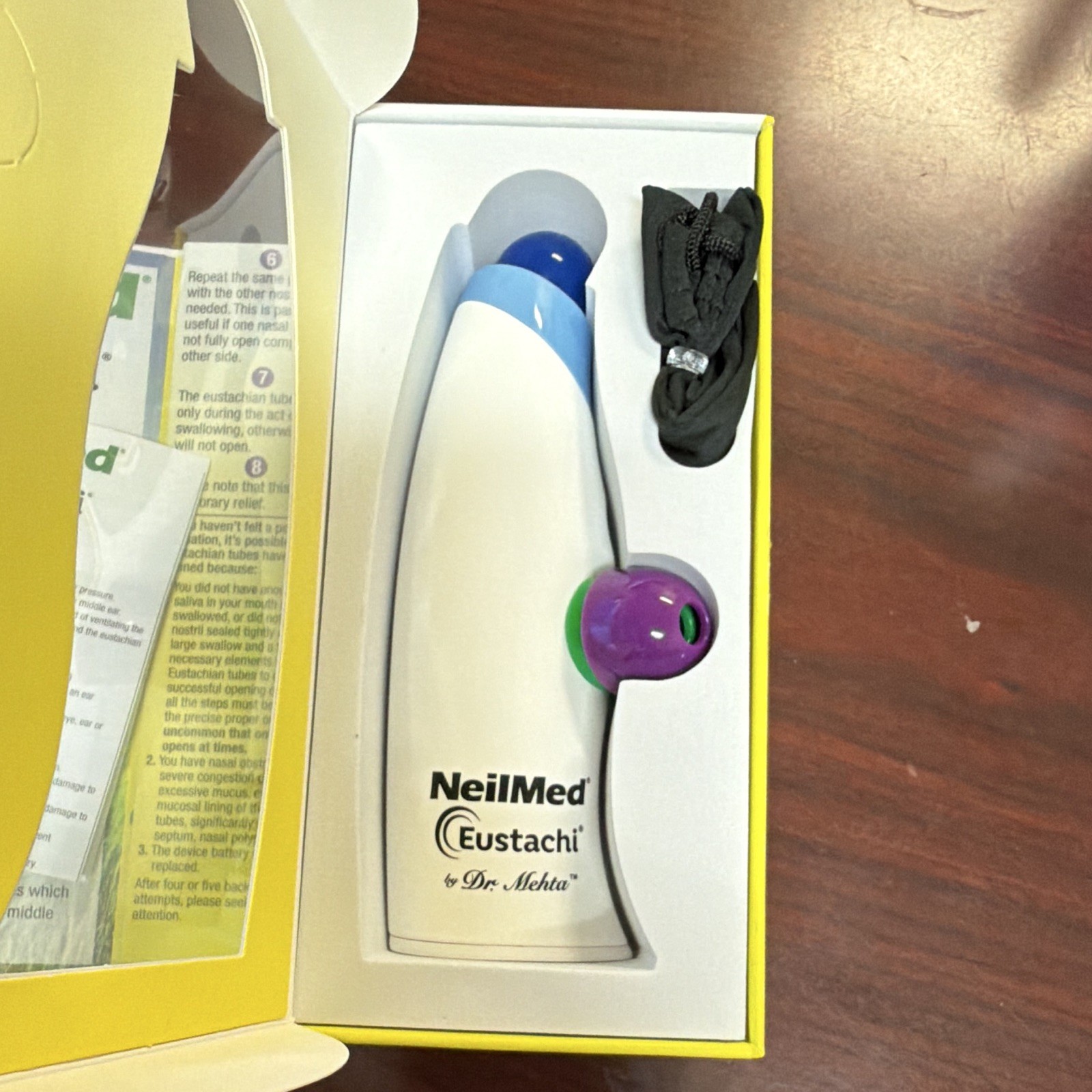 NeilMed Eustachi Ear Pressure Relief Device, Drug Free Natural, White/Blue
