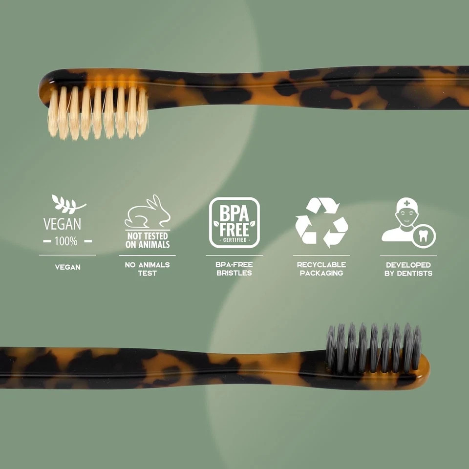 Biodegradable Eco-Friendly Cellulose Acetate Toothbrushes – 8 Count