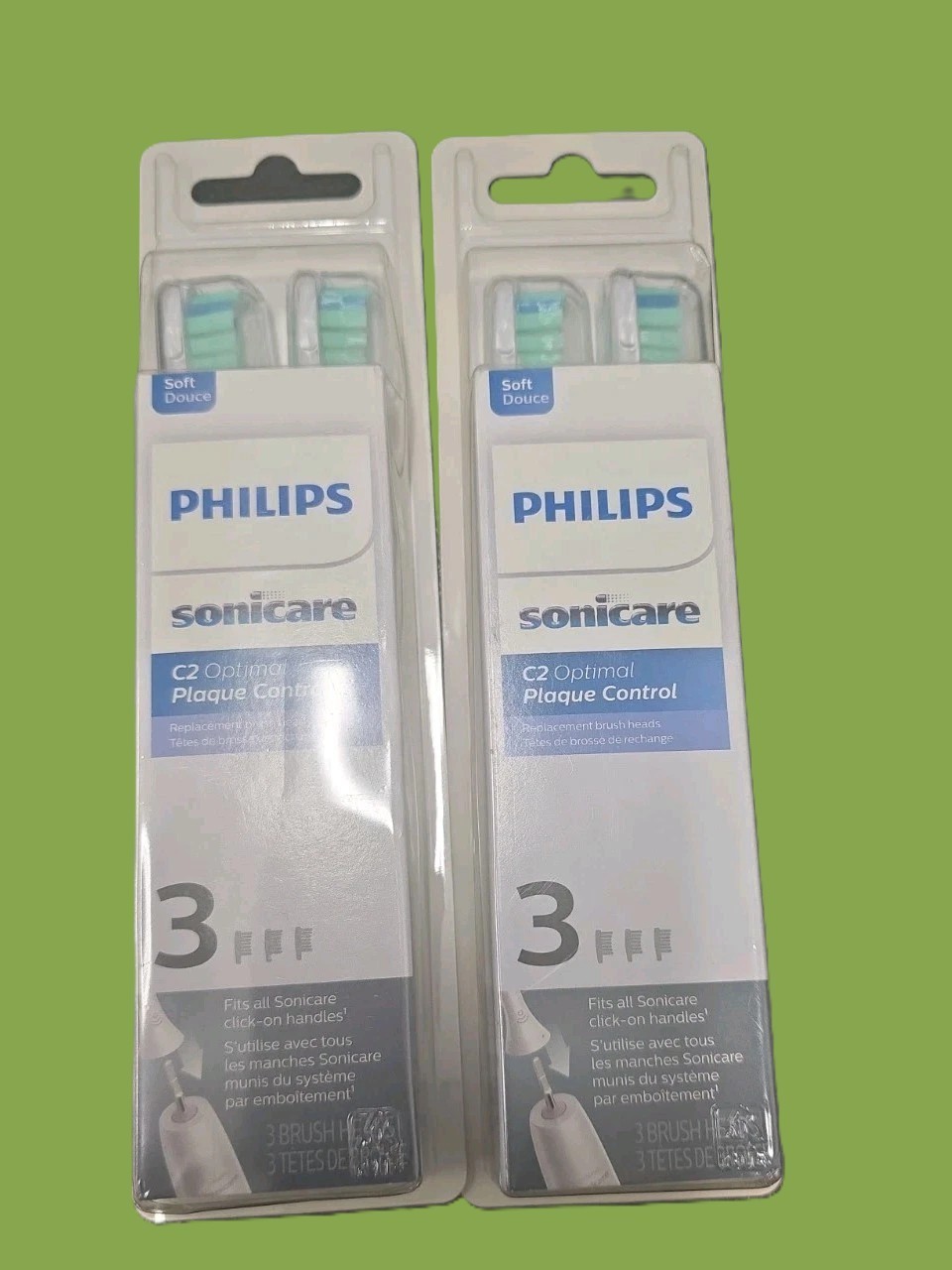 Philips HX9023/65 C2 Optimal Plaque Control 3 Brush Heads Per Pack 6 Total NEW