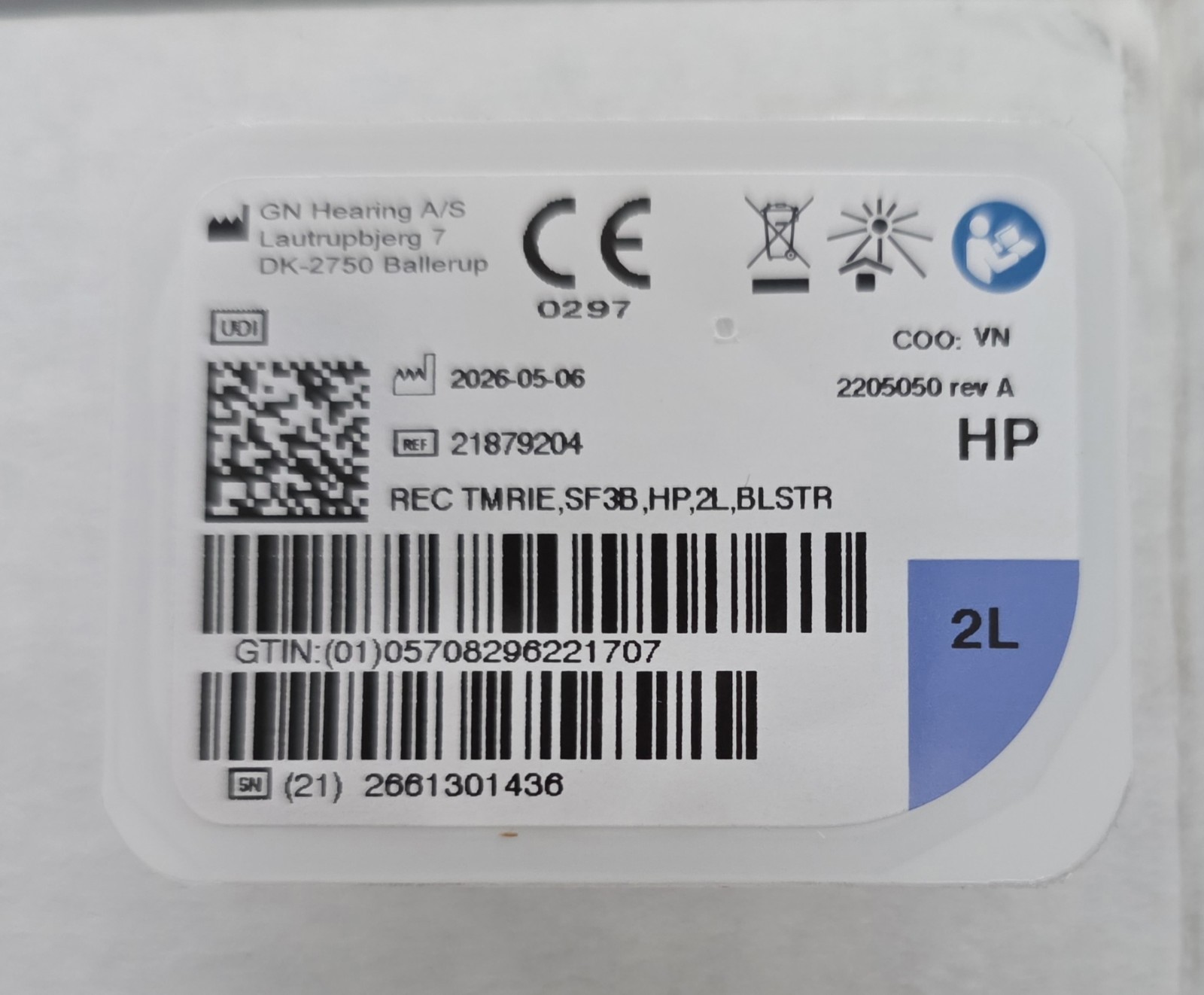 Brand New GN ReSound SureFit3 Series BLSTR (HP-2L) High P Receiver-USA SHIPPER