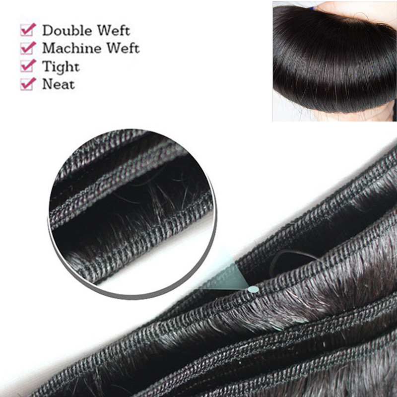 Brazilian Indian Virgin Human Hair 1-3 Bundles Weave Extensions Wavy Straight US