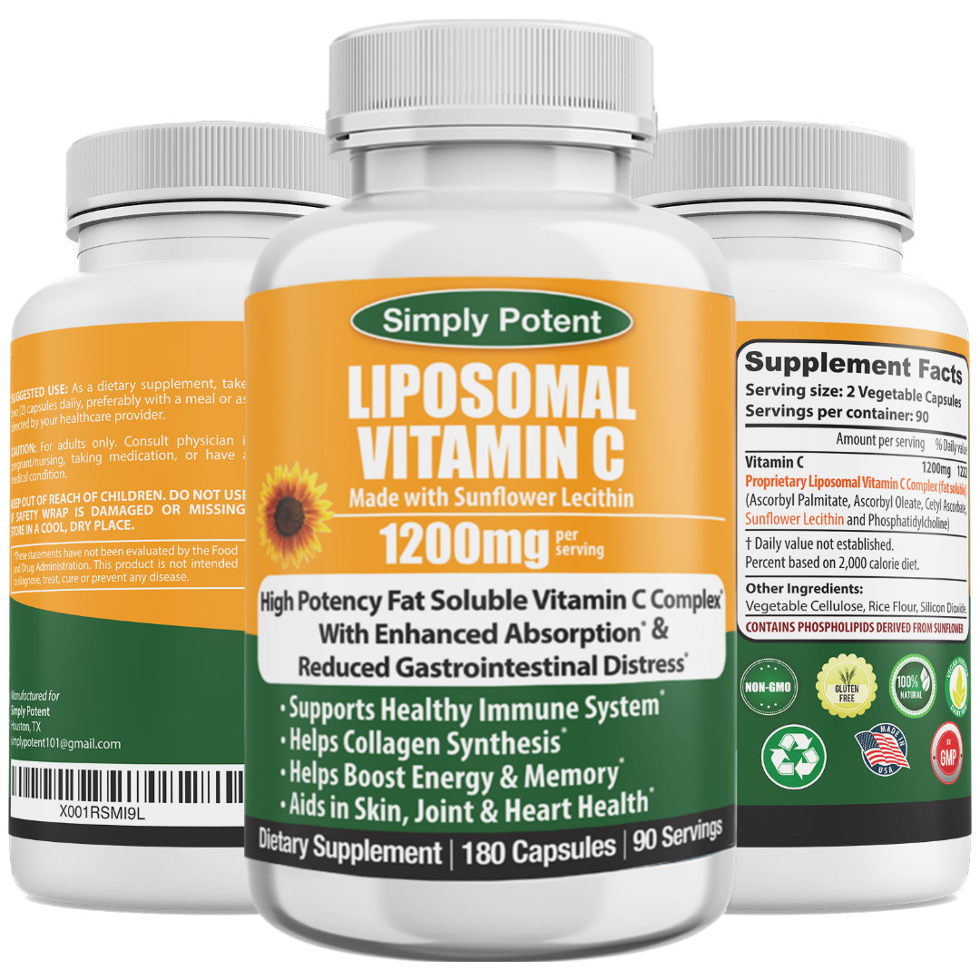 Liposomal Vitamin C 1200mg – Enhanced Absorption for Immune Support | 180 Caps