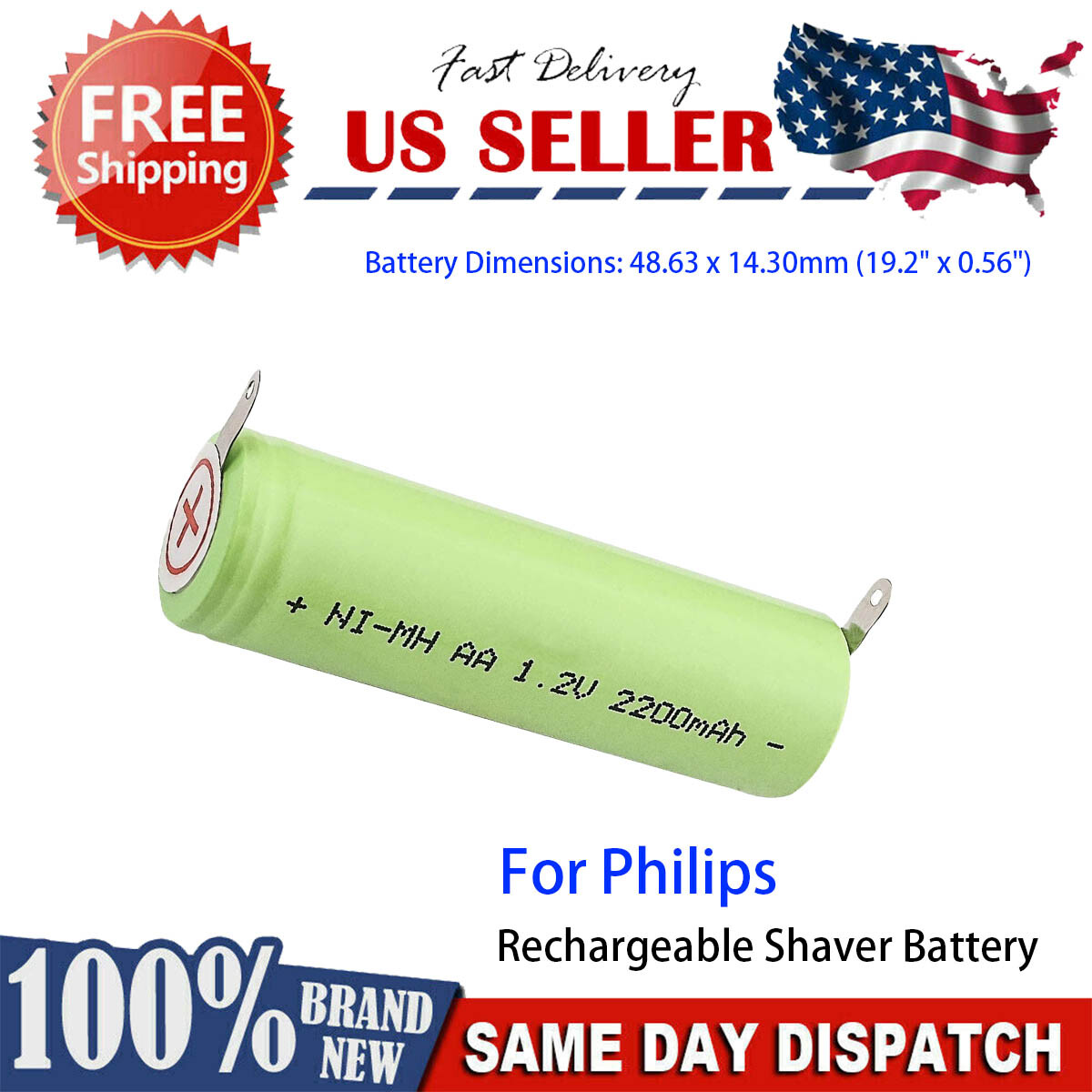 Rechargeable Shaver Battery 1.2V 2200mAh For Philips HQ481,HQ662,HQ6075,HQ6090