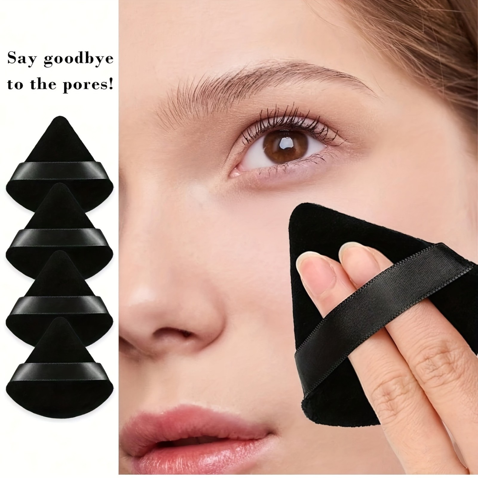 Triangular Velvet Powder Puff Wet Dry Dual Use for Pressed Loose Mineral
