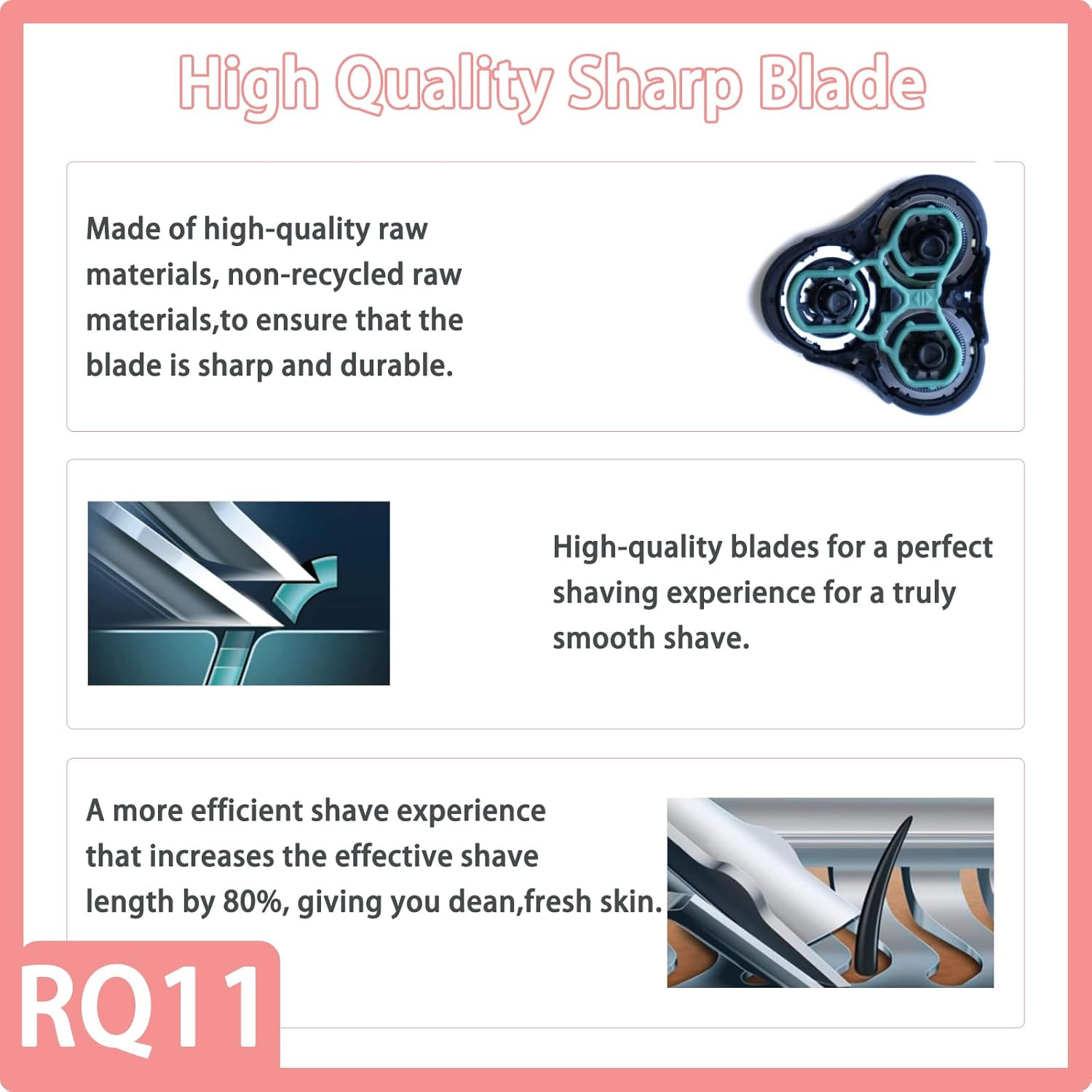 RQ11 Replacement Blades Compatible with Philips Norelco Sensotouch,For Sensotouc