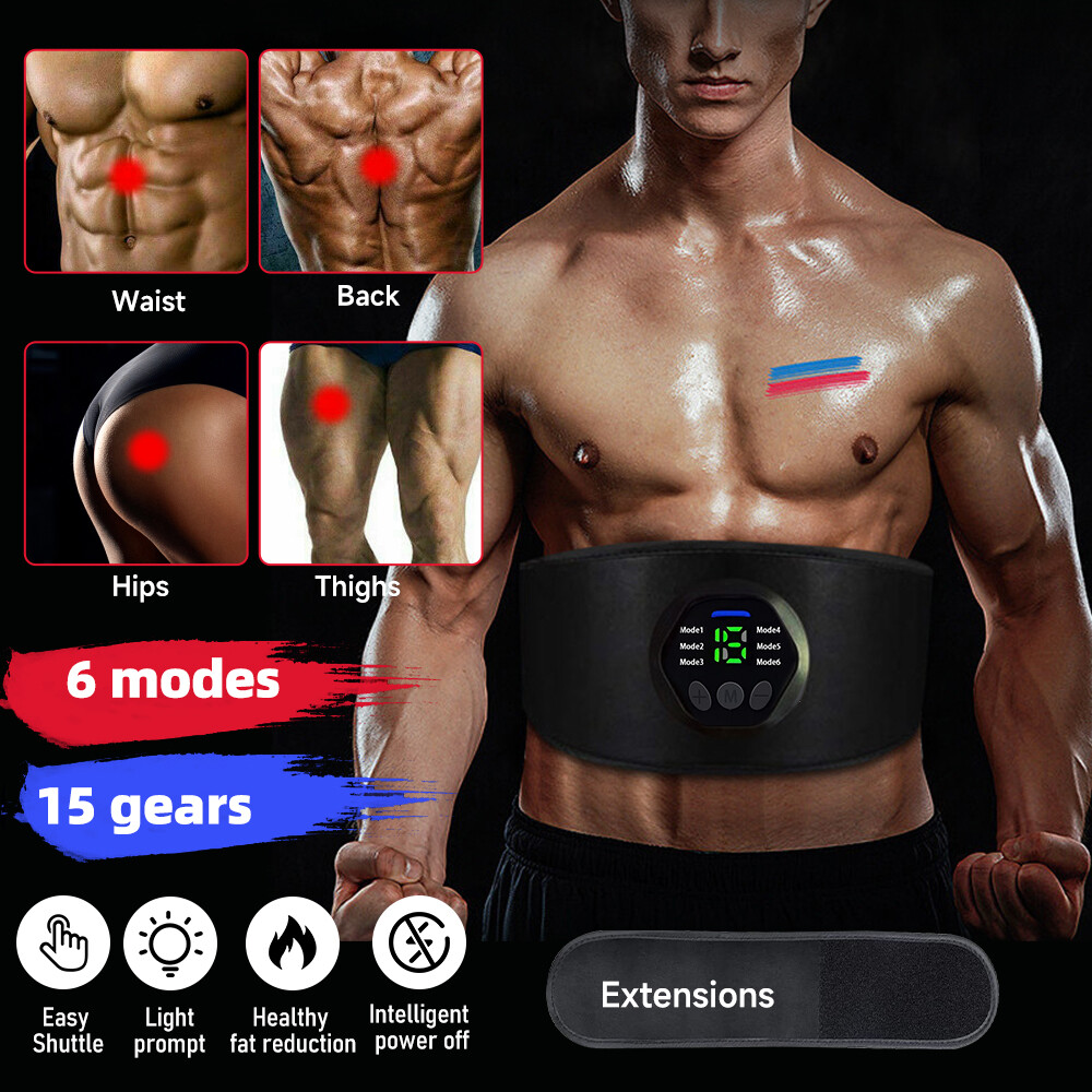 Abdominal EMS Muscle Stimulator Belt Electric ABS Fitness Toning Trainer Sticker