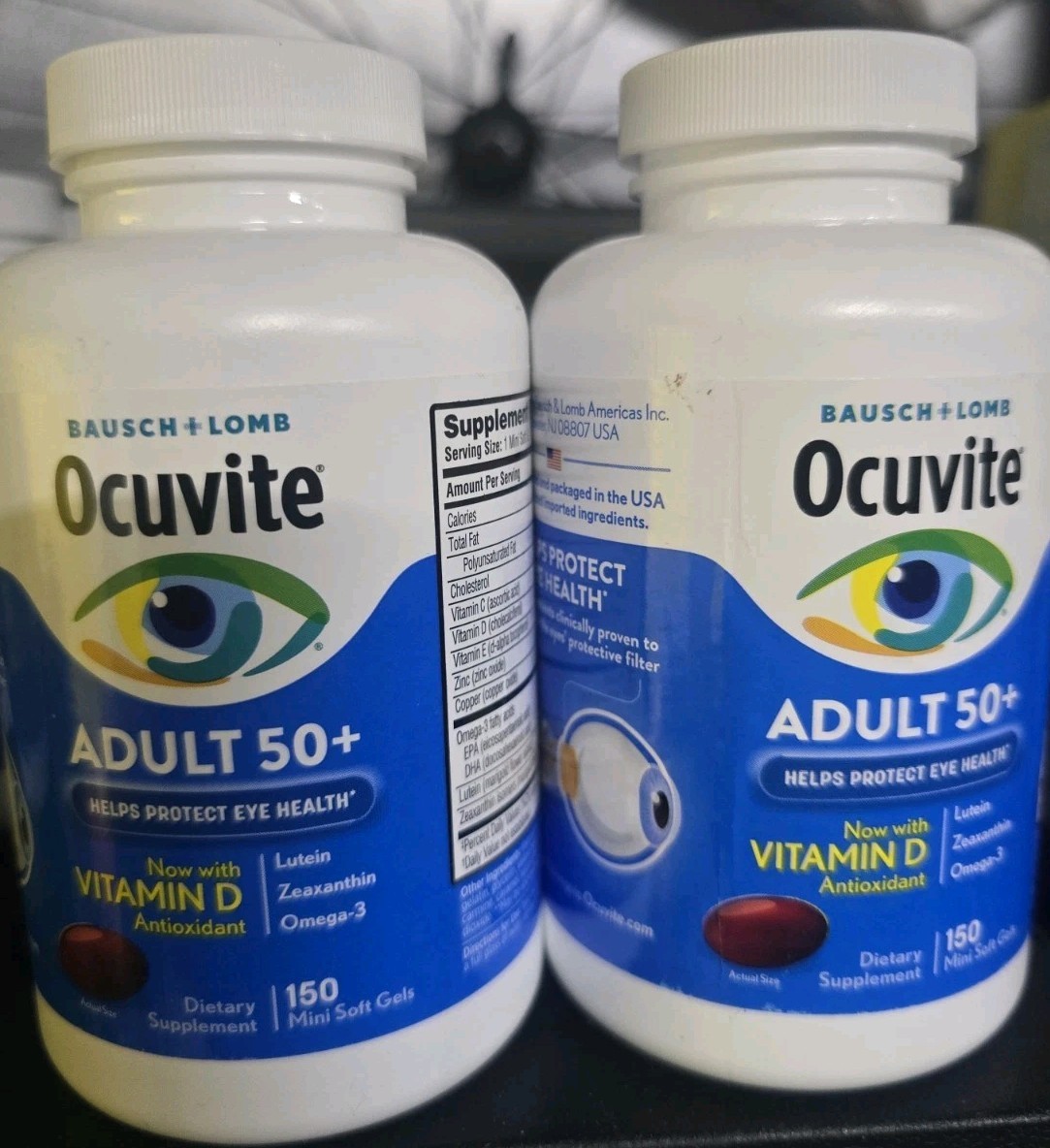 Bausch + Lomb Ocuvite Adult 50+ Eye Vitamin & Mineral 150 X 2 = 300 Softgels