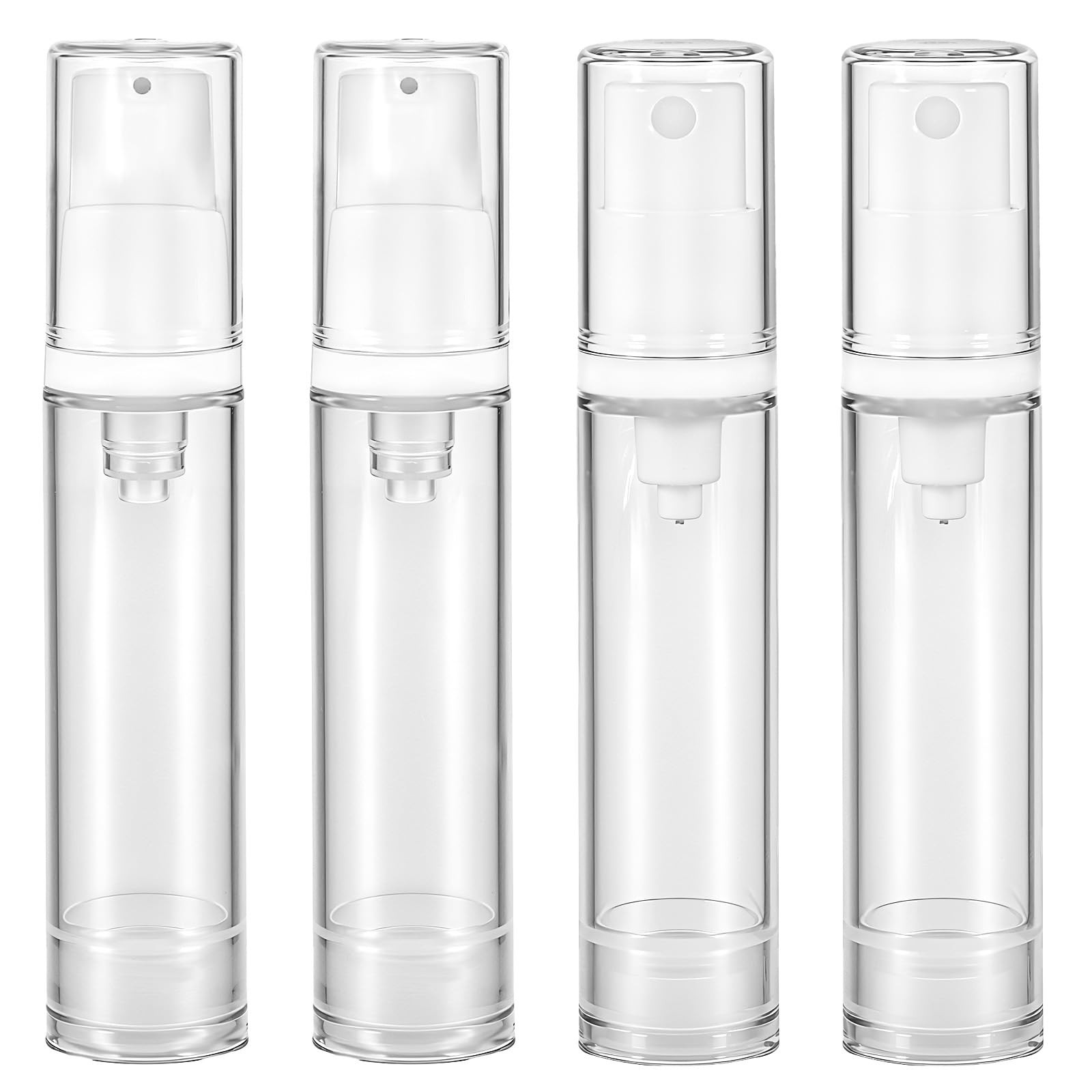4 Pcs Empty Airless Pump Bottles, Refillable Clear Travel Pump Bottle Lotion …