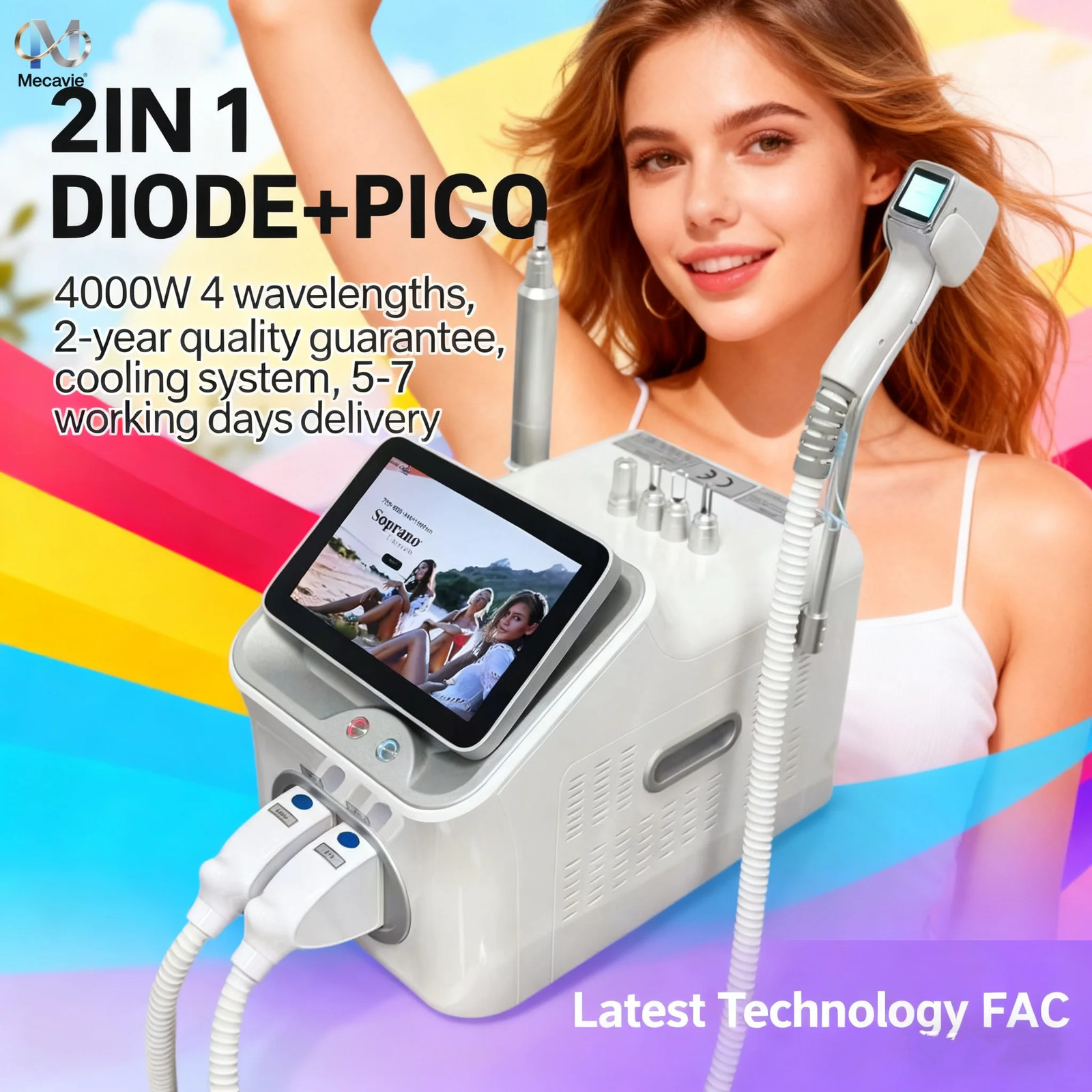Diode Laser Hair Removal & Picosecond Tattoo Removal 4 Wavelength Beauty Machine