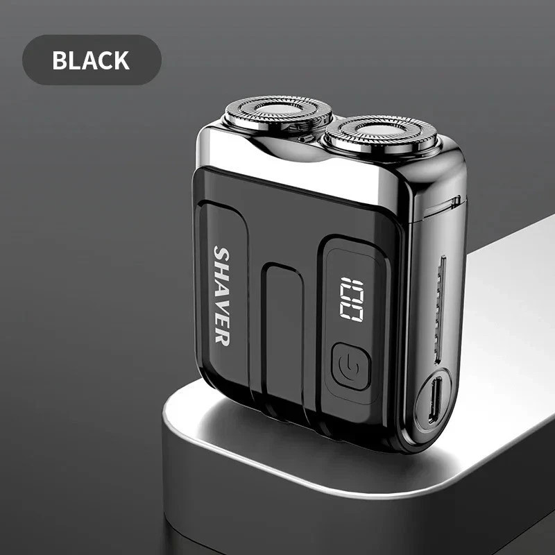 Wet Dry Use Dual Blades Waterproof Electric Smart Shaver USB Rechargeable Mini.