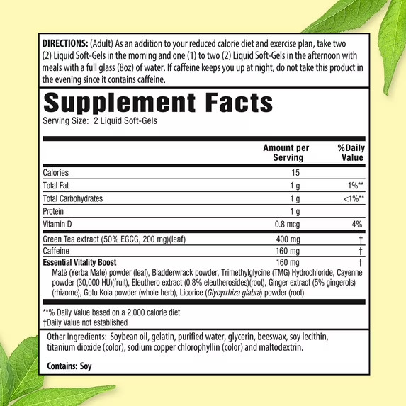 Applied Nutrition Green Tea Weight Loss Supplement, 180 Capsules