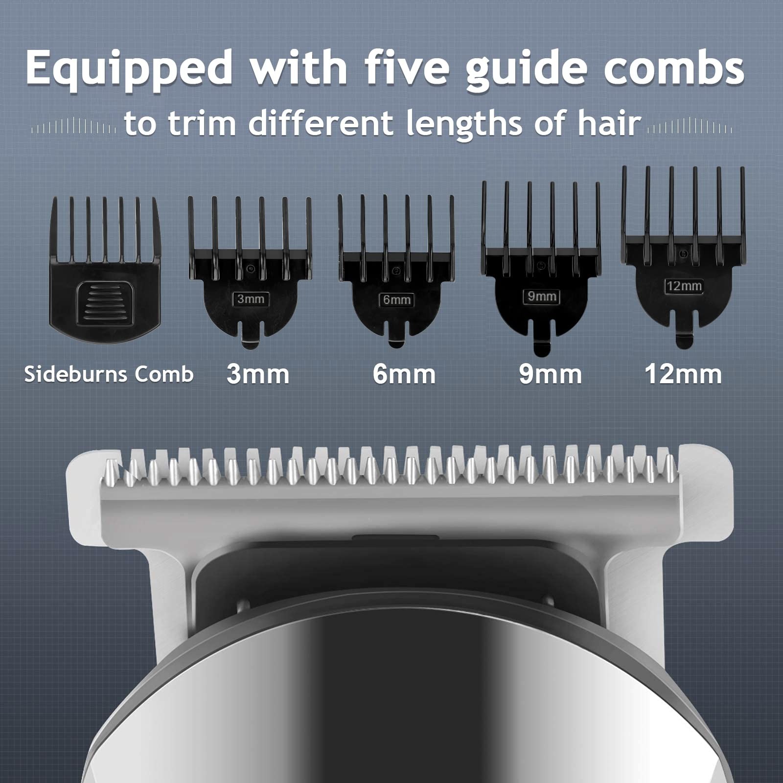 Waterproof Electric Beard Trimmer & Grooming Kit for Men – Cordless Hair Clipper
