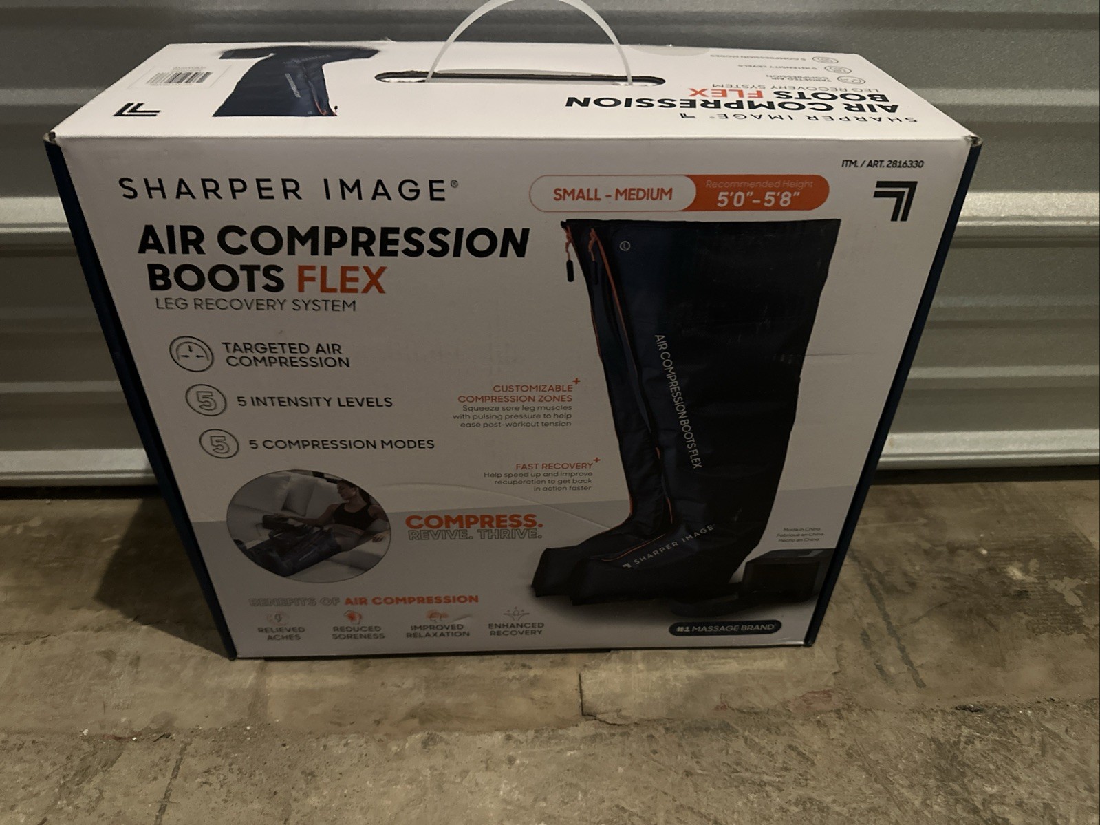 Sharper Image Air Compression Boots Flex Leg Recovery System Small/Medium