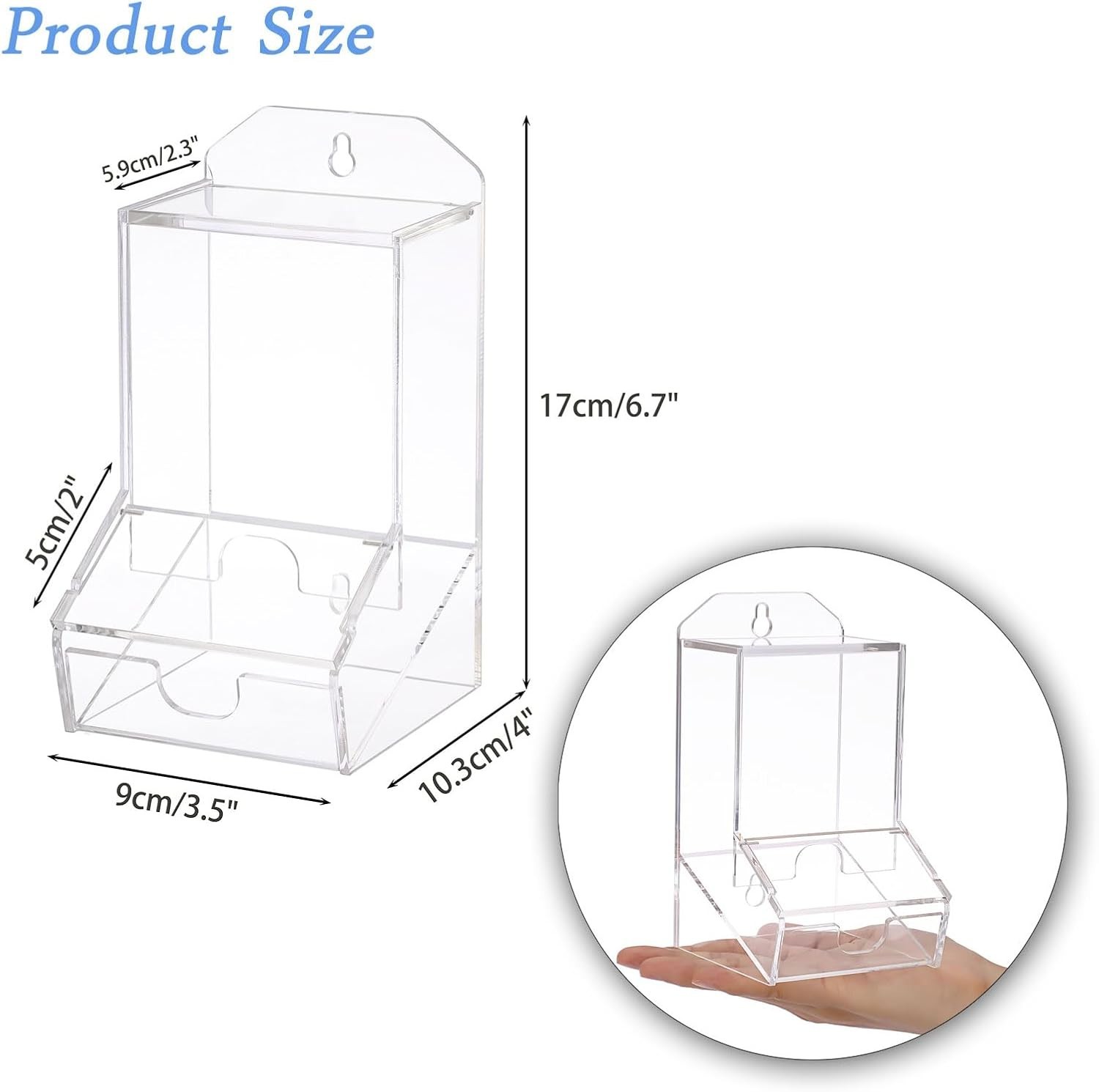 ✨ Clear Qtip Dispenser Wall Mount Acrylic Q Tip Holder Bathroom Cotton Ball Orga