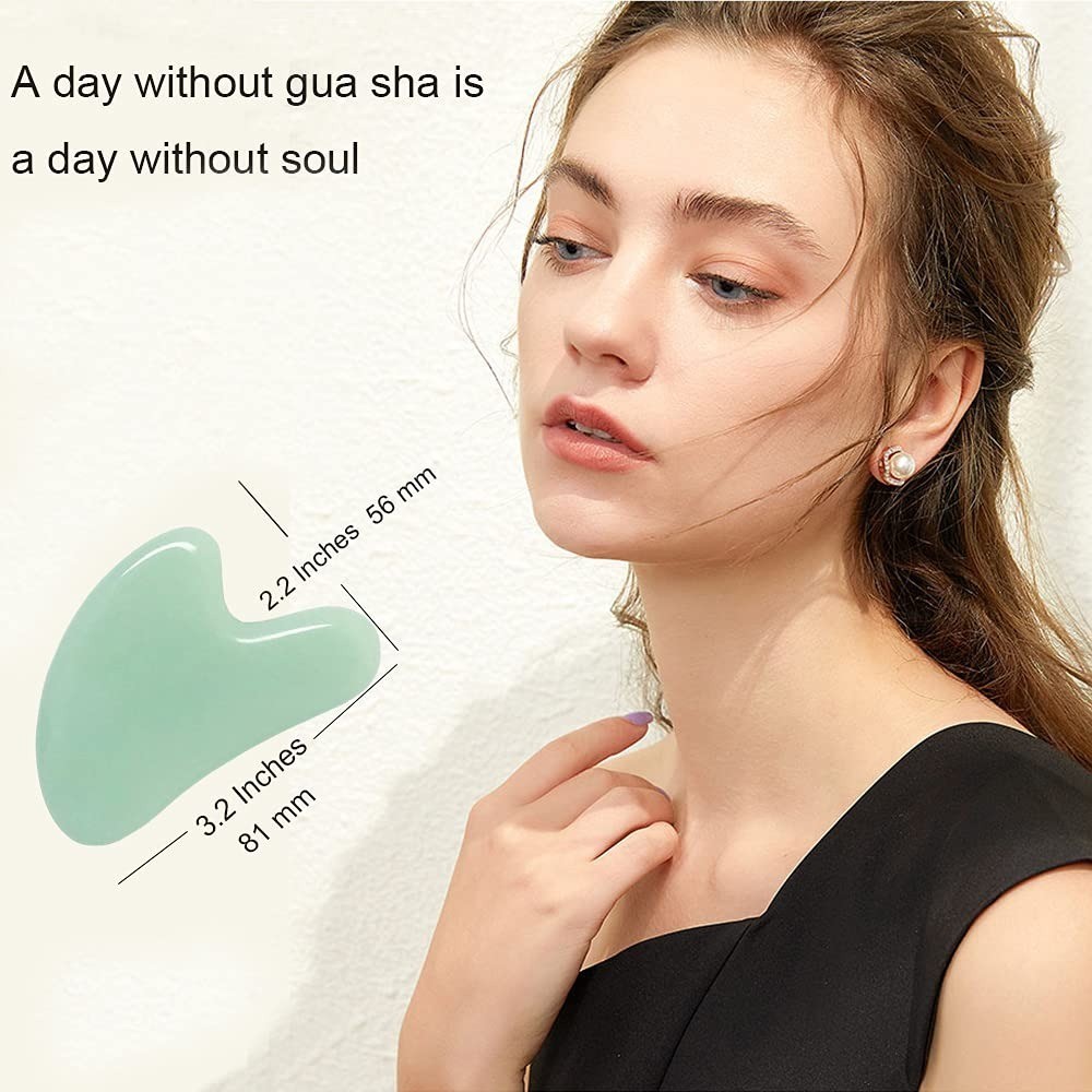 Ditind Jade Gua Sha Massage Tool for Face & Body Skin Care