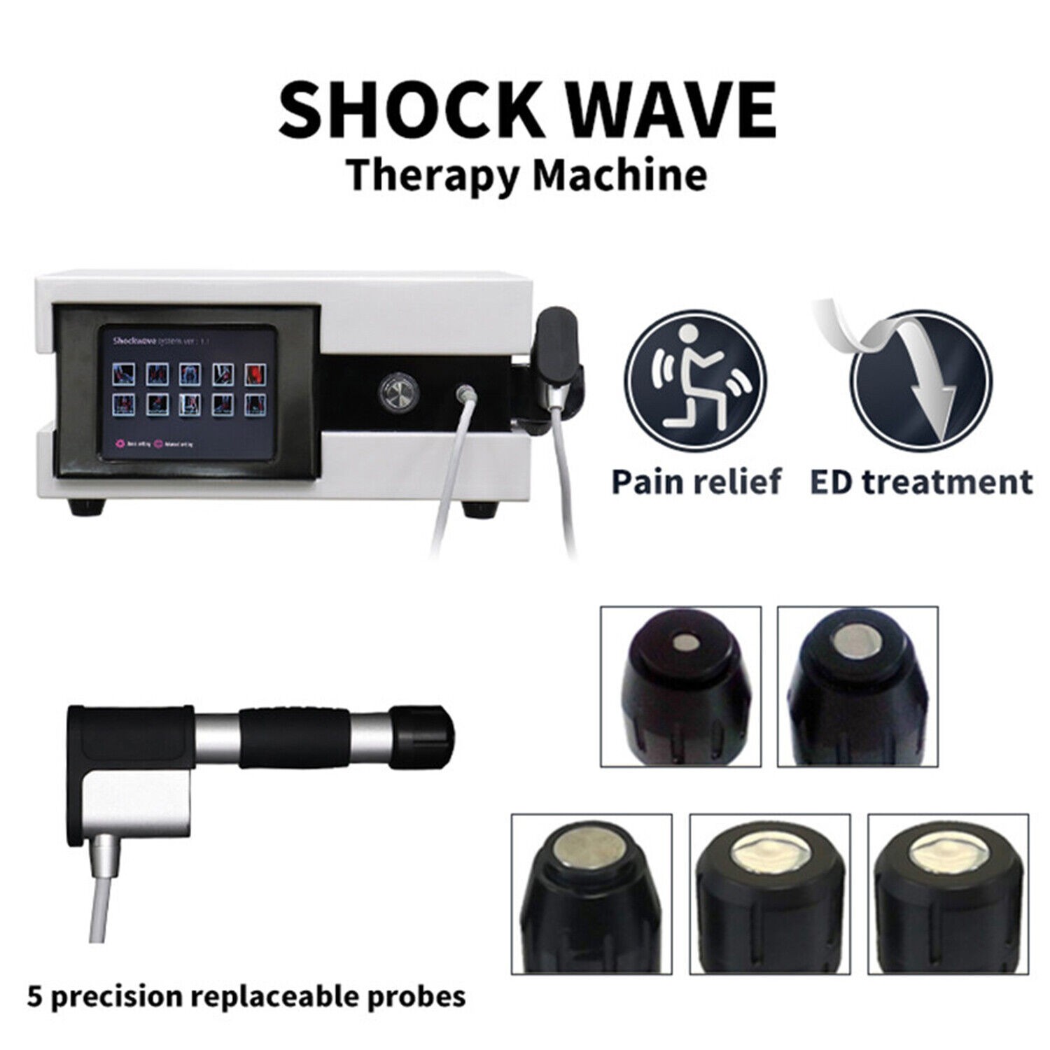 Shockwave Therapy Machine Radial Pneumatic Shock Wave ED Treatment Pain Relief
