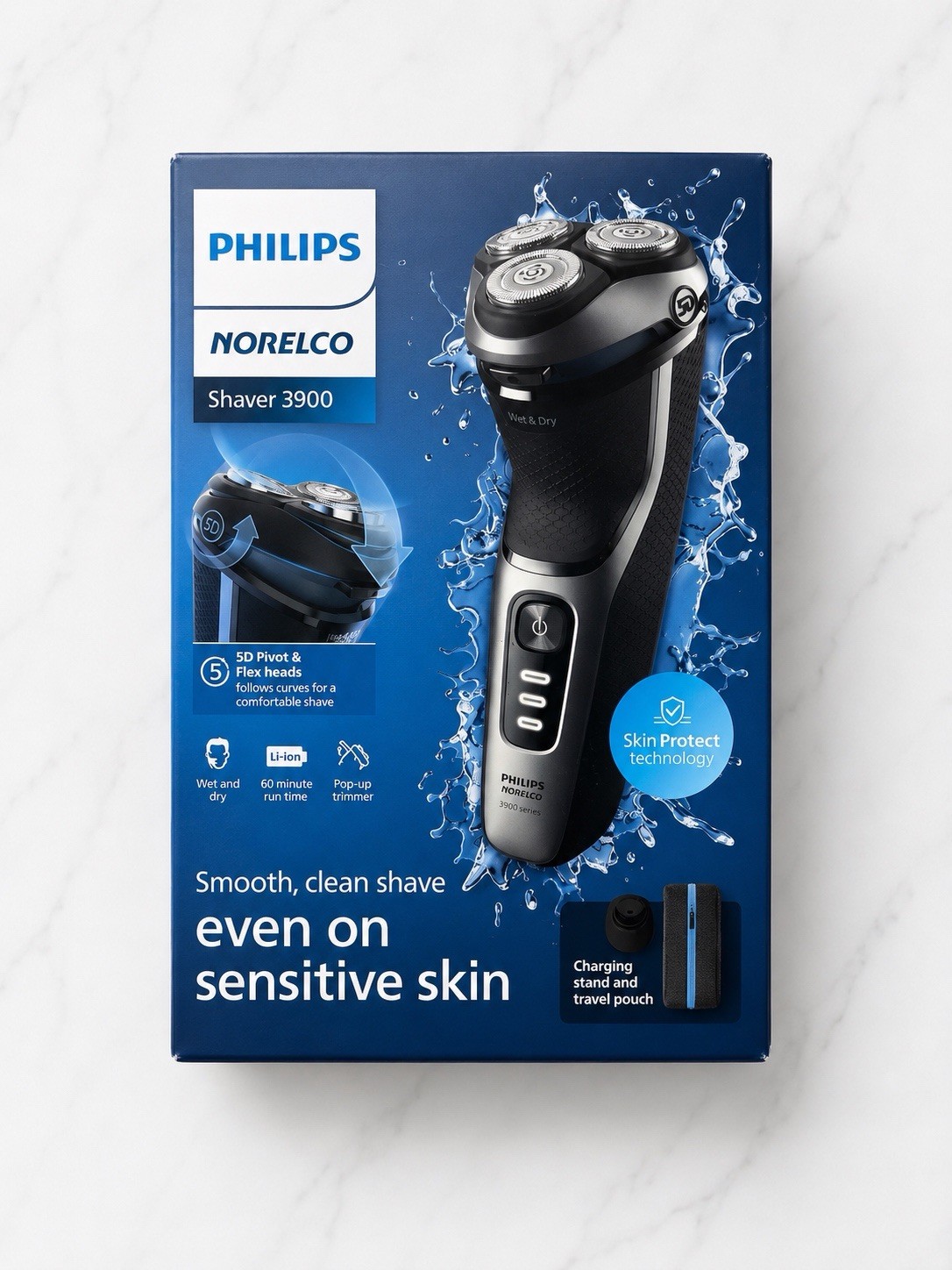 Philips Norelco Shaver 3900 Wet & Dry Electric Shaver OPEN BOX , 100 %New