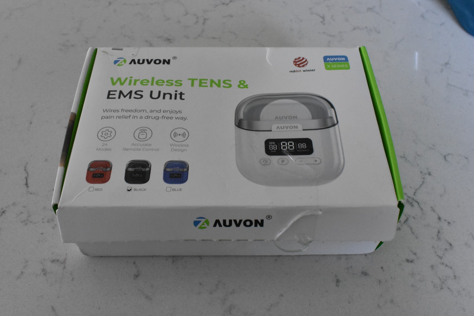 NEW AUVON Wireless Tens & EMS Unit Stimulator Rechargeable Pocket Size NIOB
