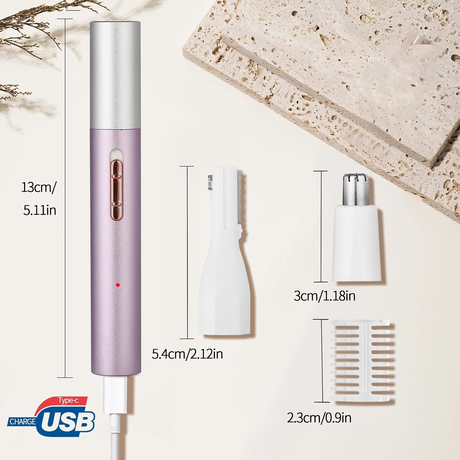 2026 Rechargeable Nose and Ear Hair Trimmer for Women Men – Painless Facial and