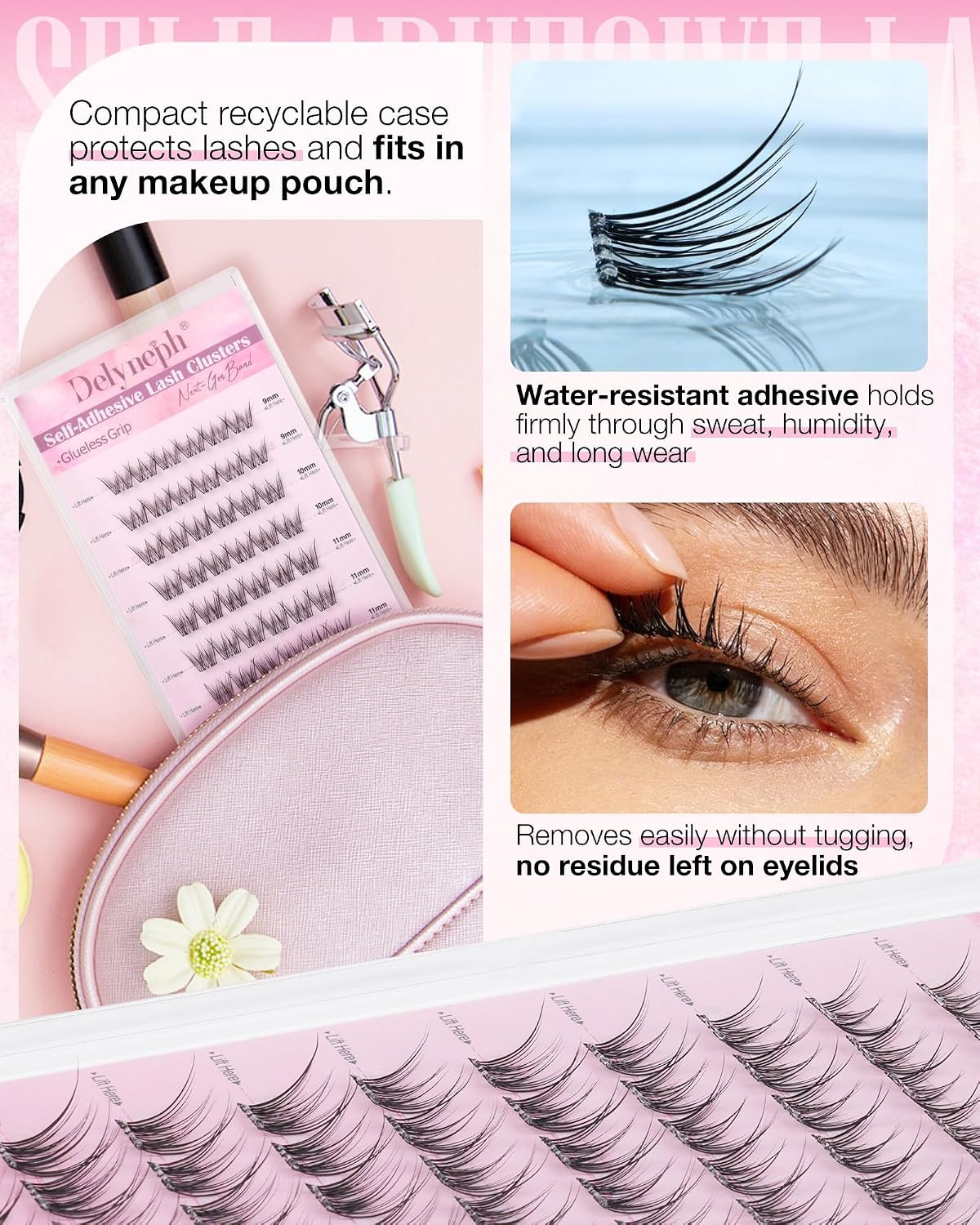 Natural Self-Adhesive Eyelash Clusters – Short Wispy Extensions by