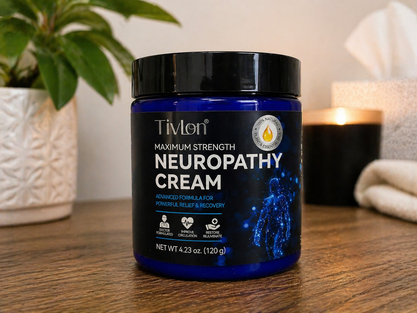 Neuropathy Nerve Care Cream – Fast-Acting Cooling Relief for Feet & Hands 4.23oz