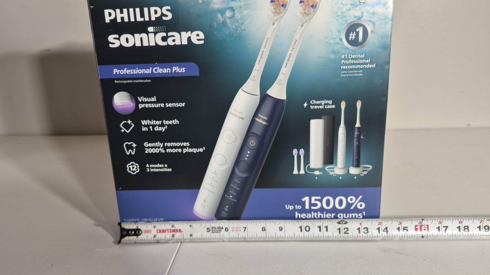 Philips Sonicare Professional Clean Plus Electric Toothbrush 2-Pack White & Navy