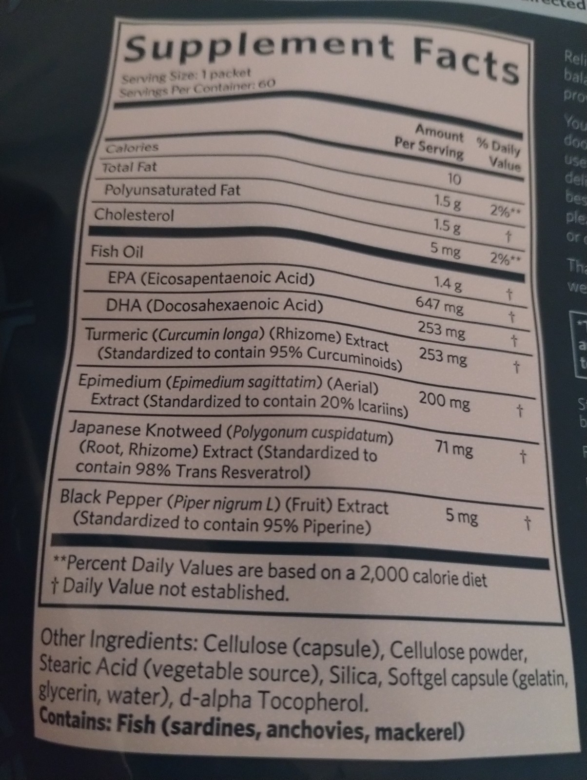 Relief Factor Support for Temporary Relief of minor Aches and Pains 60 Packets