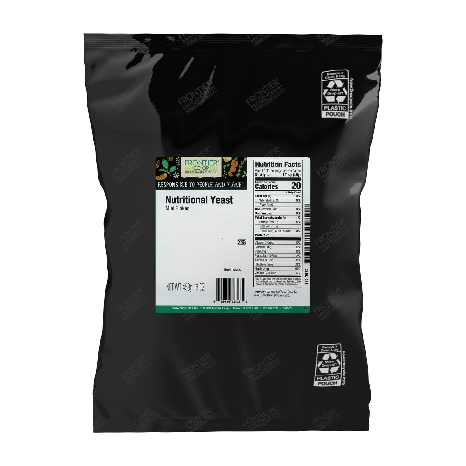 Frontier Co-op Nutritional Yeast Mini Flakes, 16 Ounce (Pack of 1), Default