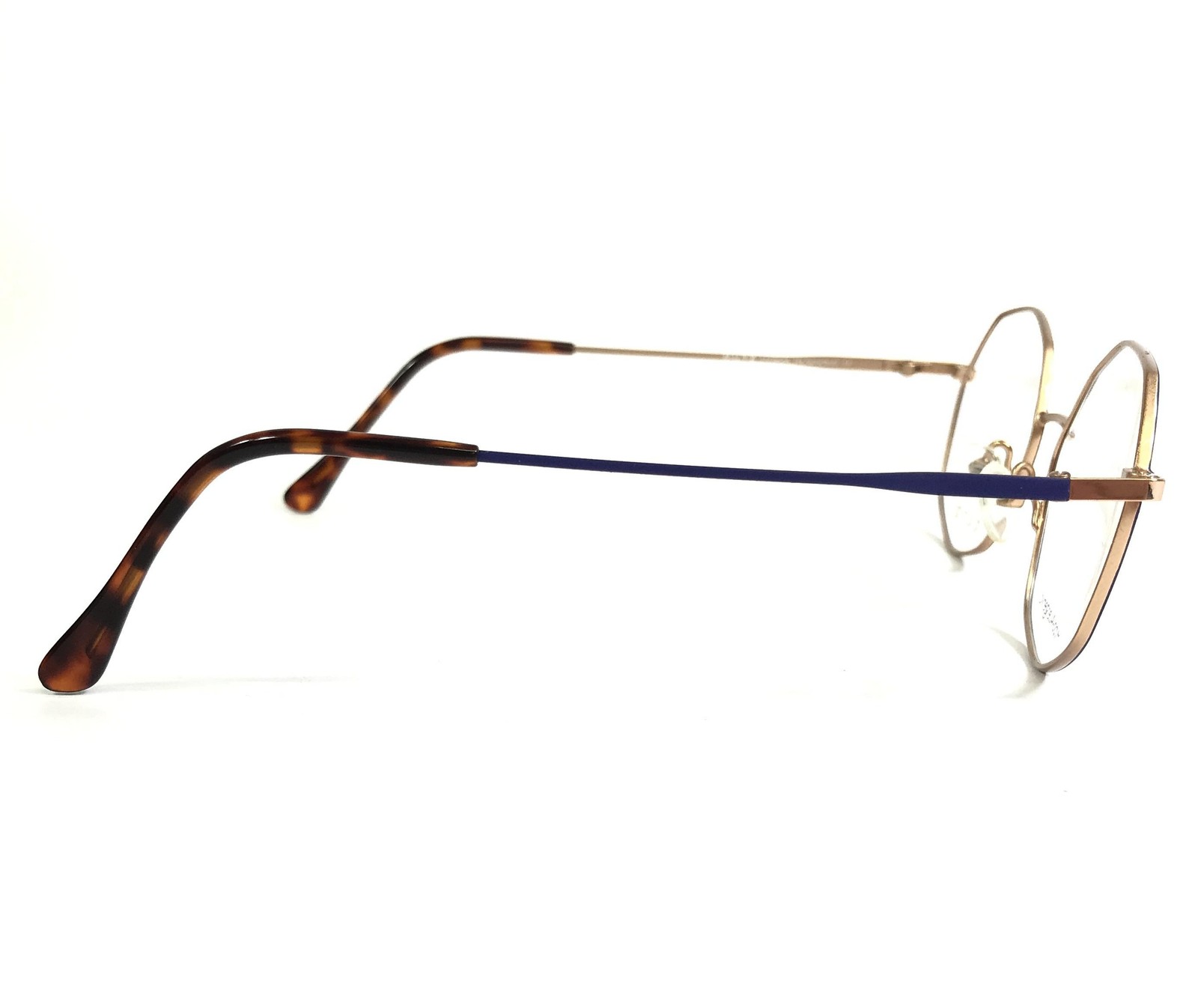 Dutz Eyeglasses Frames DK192 Col 45 Blue Matte Gold Tortoise Octagonal 46-18-130