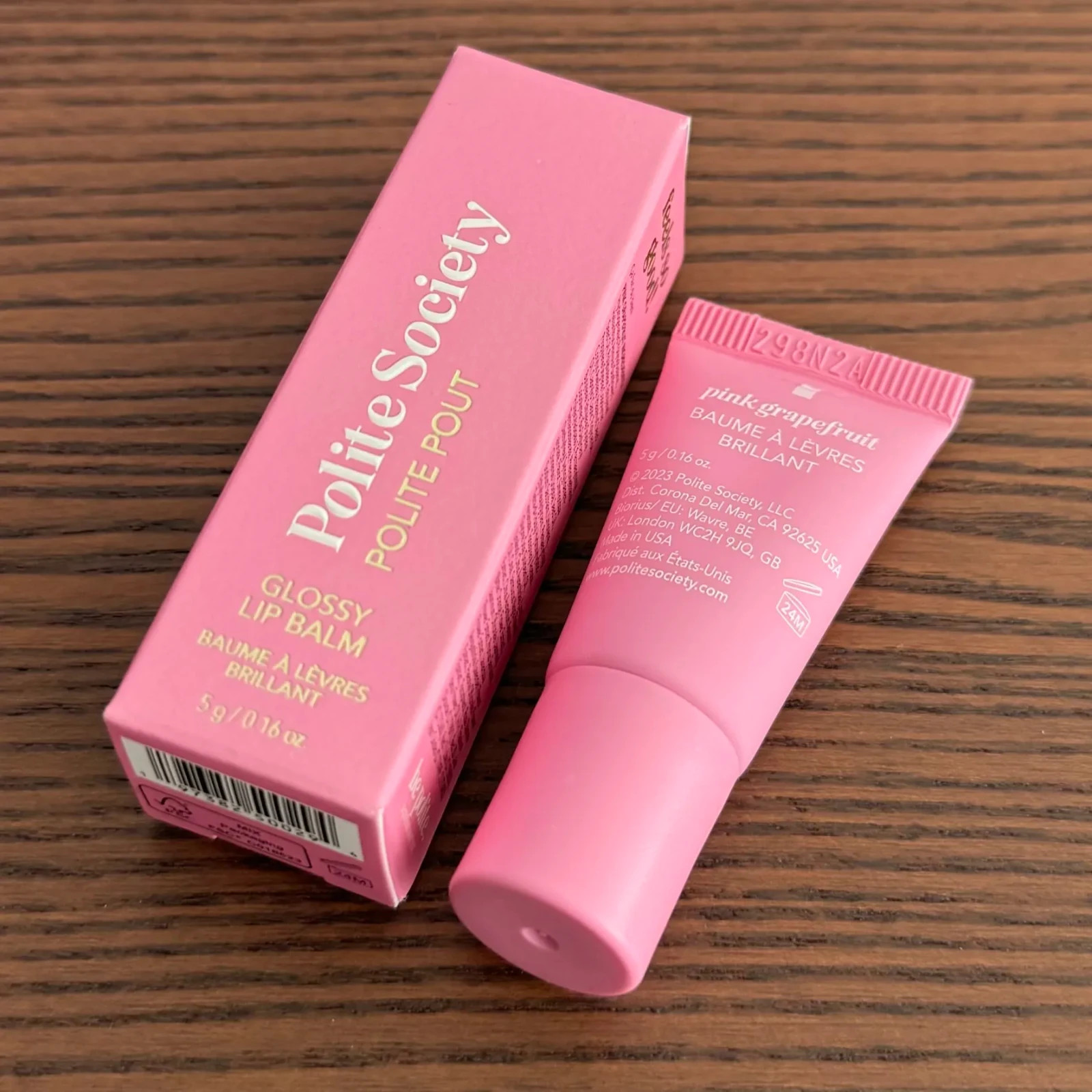 x2 Polite Society – Polite Pout, Glossy Lip Balm, Sample Size, 0.16 oz/5 g