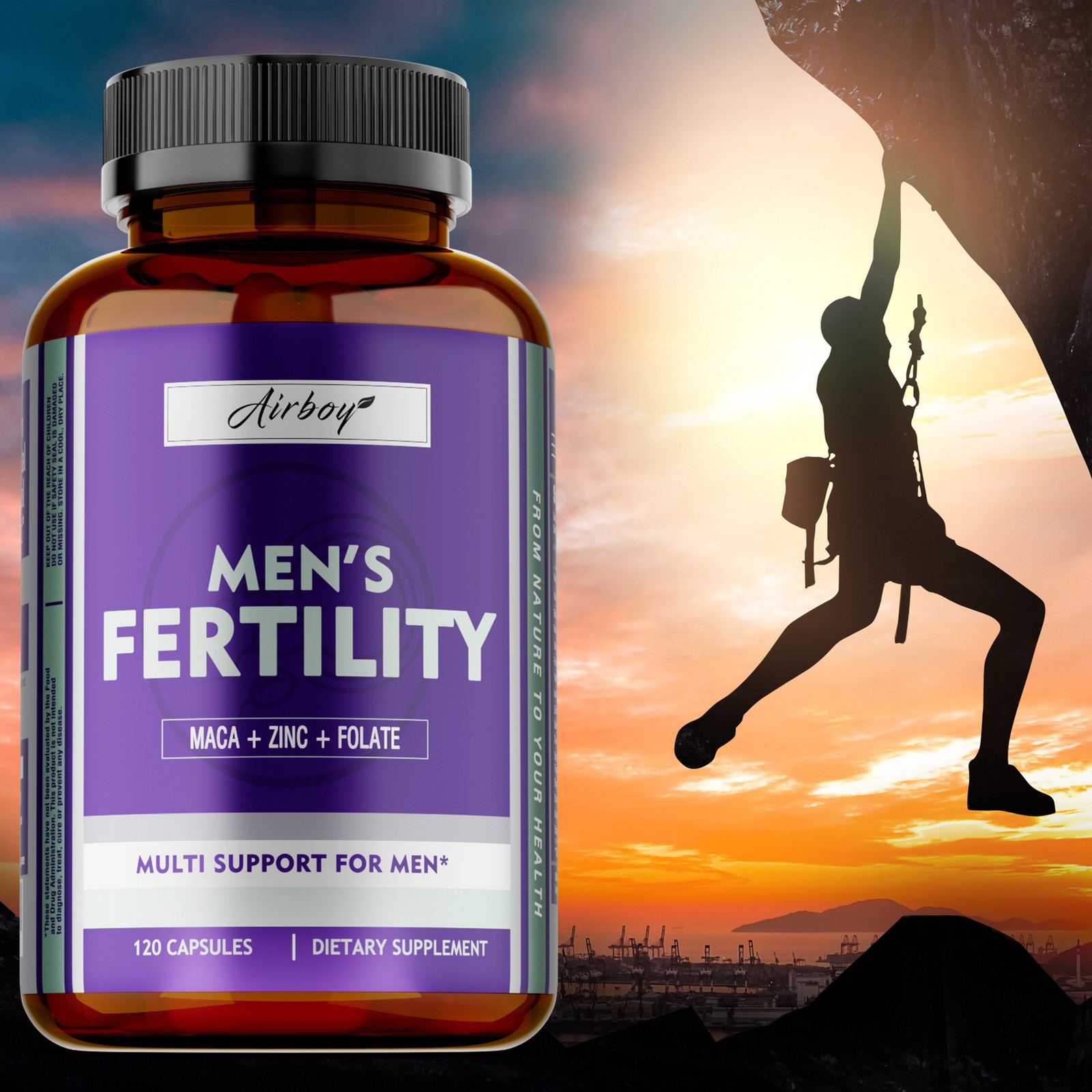 Men’s Fertility 120pcs – Optimizes Sperm Count and Motility, Enhances Brain
