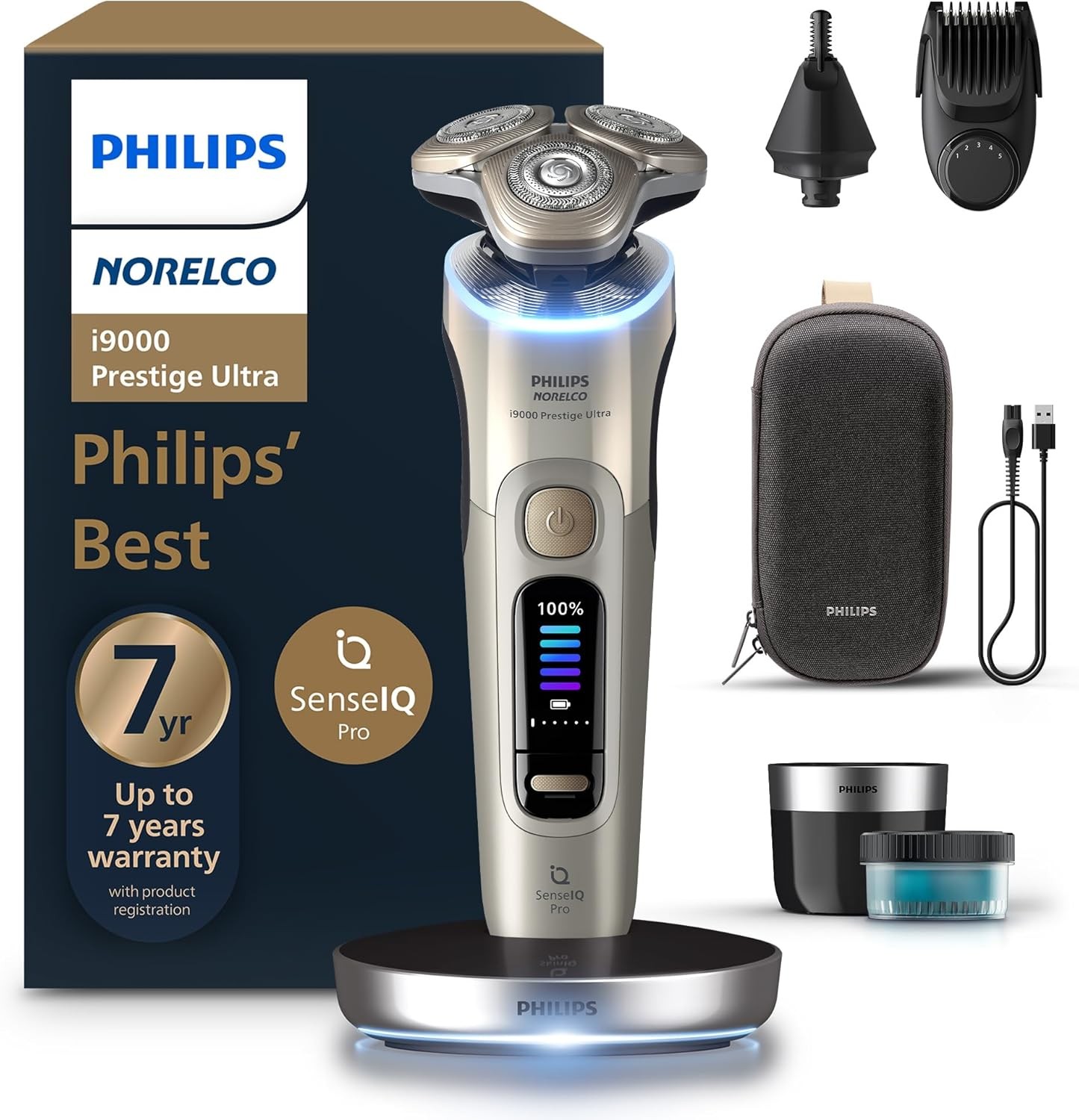 Philips Norelco Shaver i9000 Prestige Ultra Wet Dry White